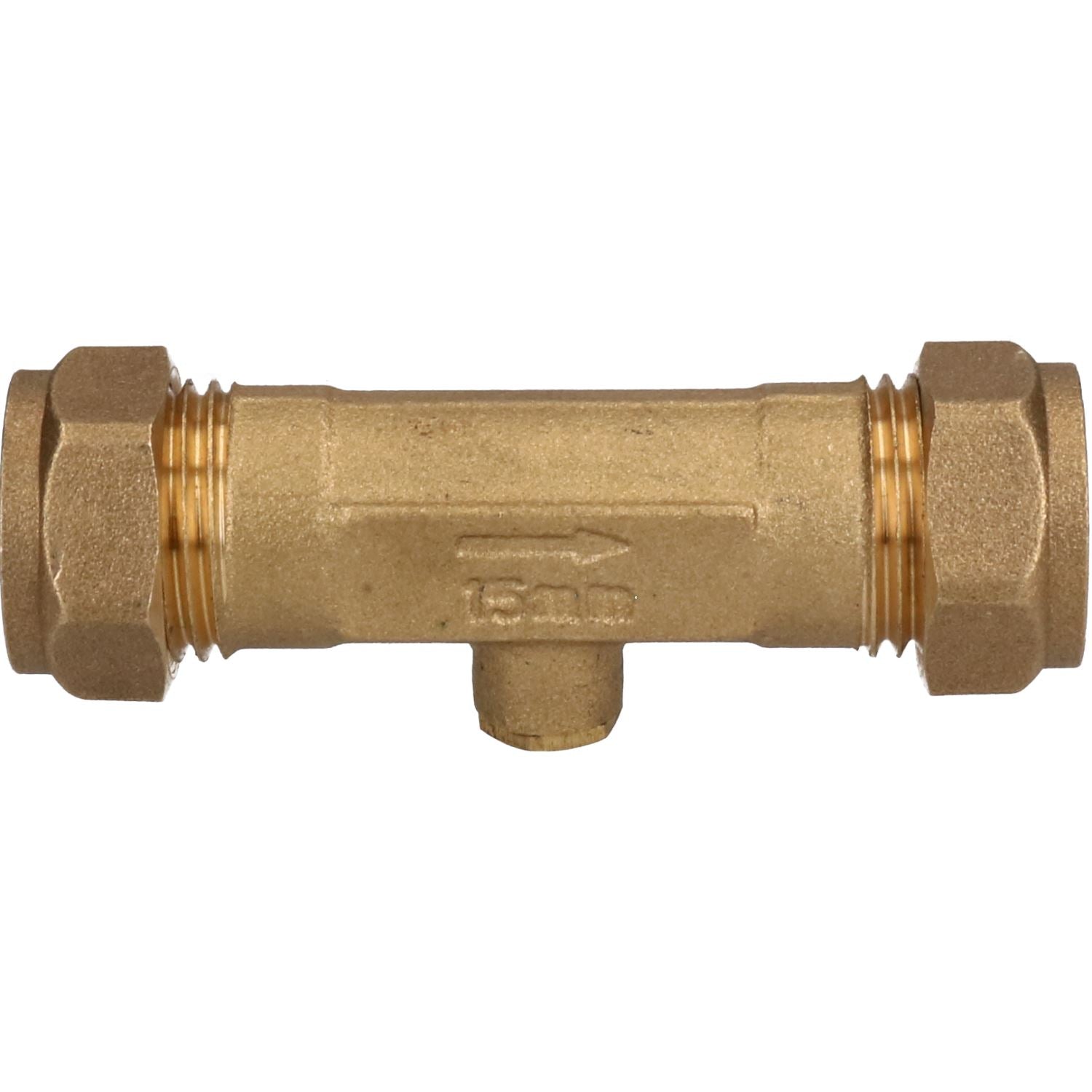 15mm Brass Double Check Valve One-Way Non-Return Compression Fittings WRAS
