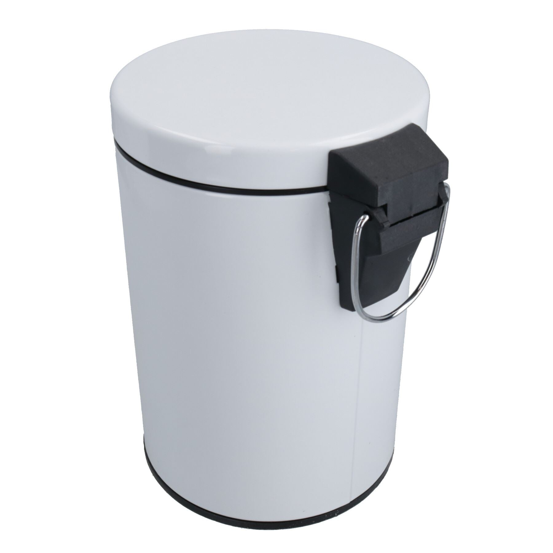 Poubelle à pédale 3L pour cuisine, salle de bain, bureau, maison en métal, poubelle à couvercle rabattable