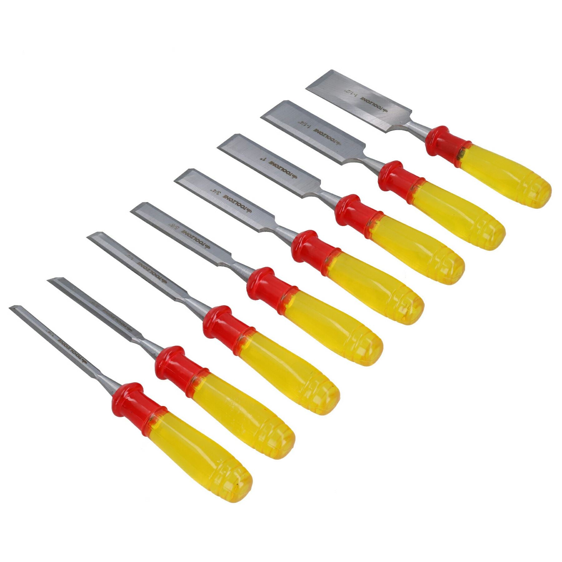 8-teiliges Holzmeißel-Set für Tischler und Holzbearbeitung, 1/4" – 1-1/2" + Schleifstein