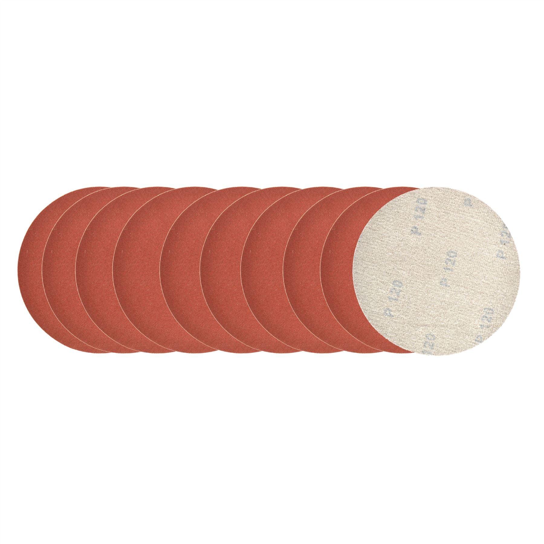 Klett-Schleifscheiben für Exzenterschleifer, 10 Stück, 180 mm, P120, SIL349