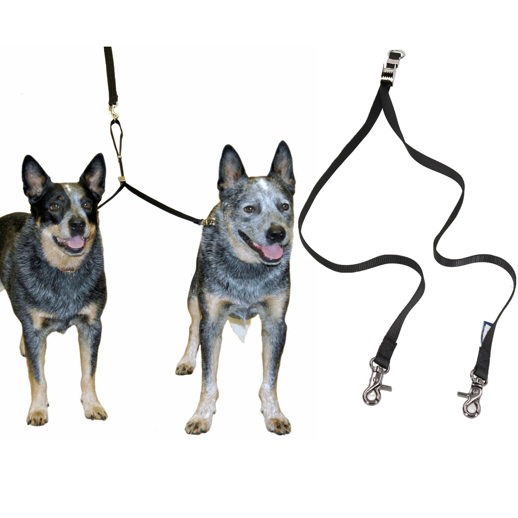 Large Double Dog Coupler Twin Dual Lead Adjustable 2 Way Walking Leash