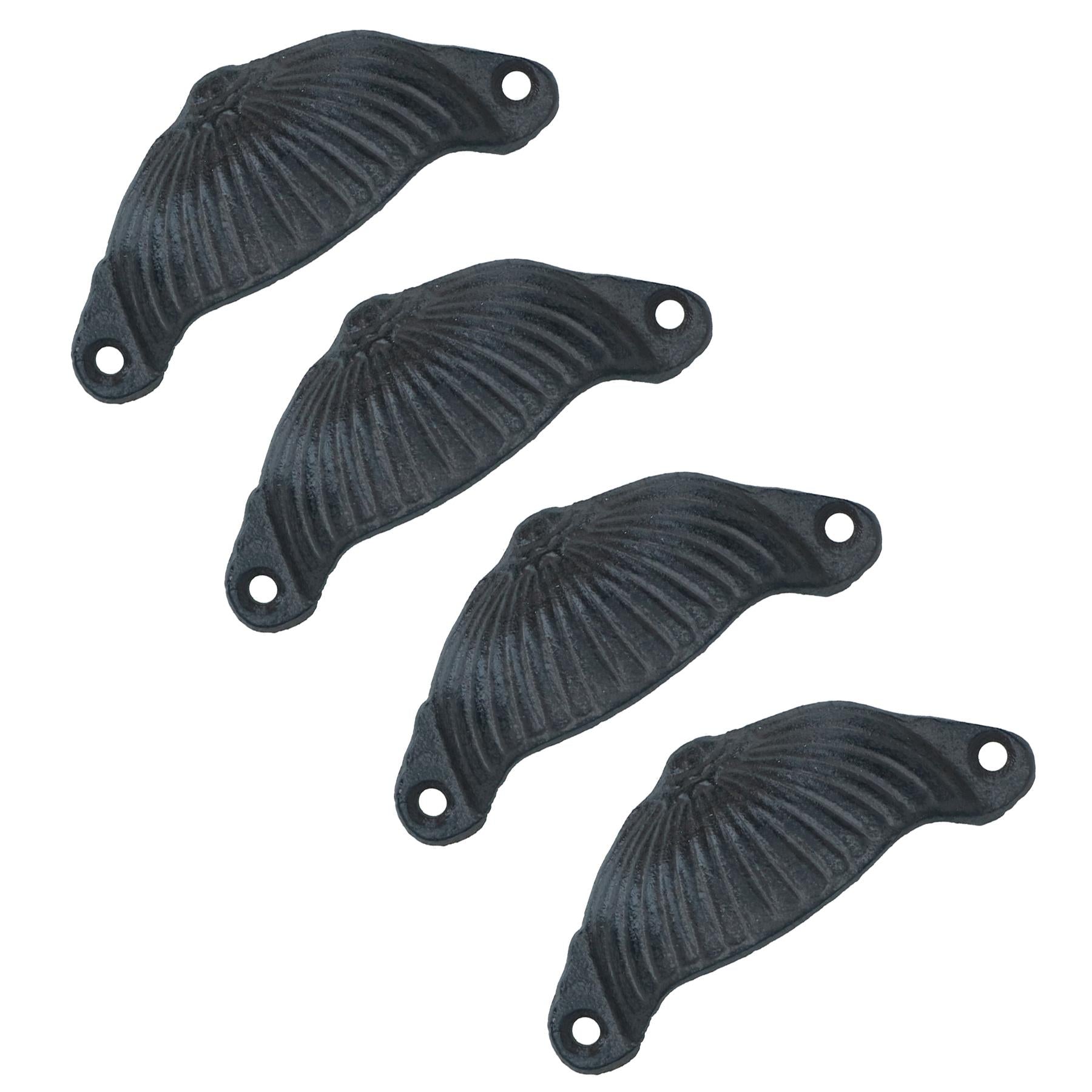 Furniture Door Pull Handle Cast Iron Cupboard Drawer Chest Shell Cup Clam