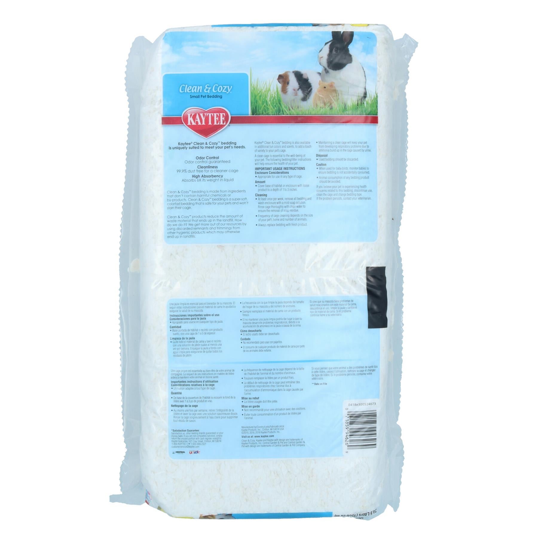24.6L Clean & Cozy Small Animals Bedding 99% Dust Free Odor Control