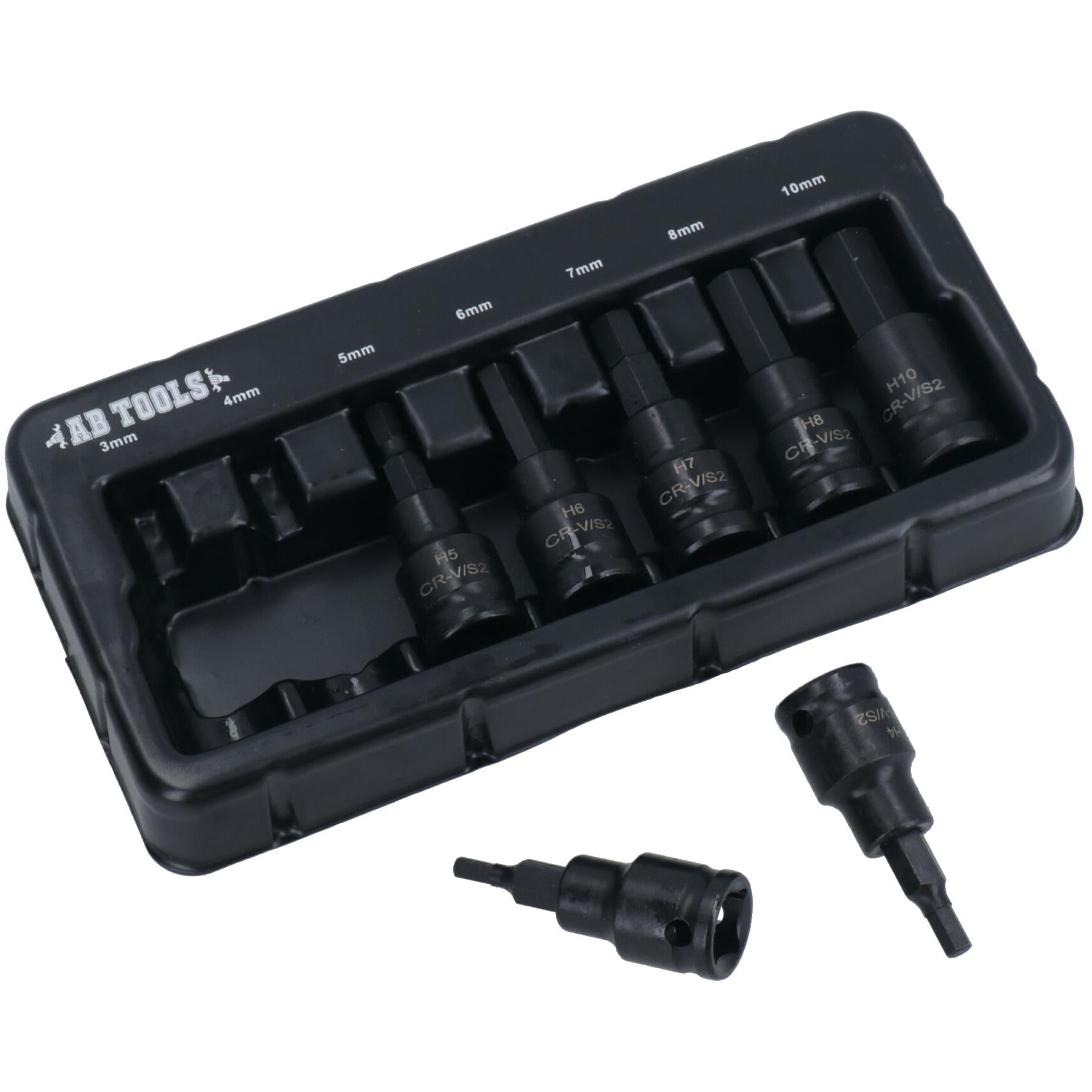 Douilles Allen métriques à six pans creux, entraînement 3/8 po, courtes et courtes, 3 mm – 10 mm, 7 pièces