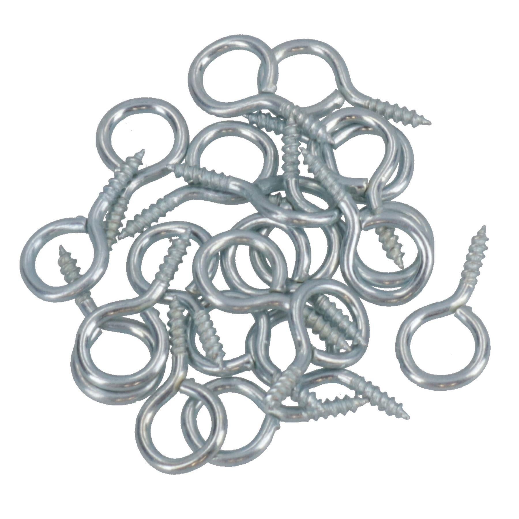 Crochets à vis pour rideaux, crochets de 6 mm, longueur de 17 mm
