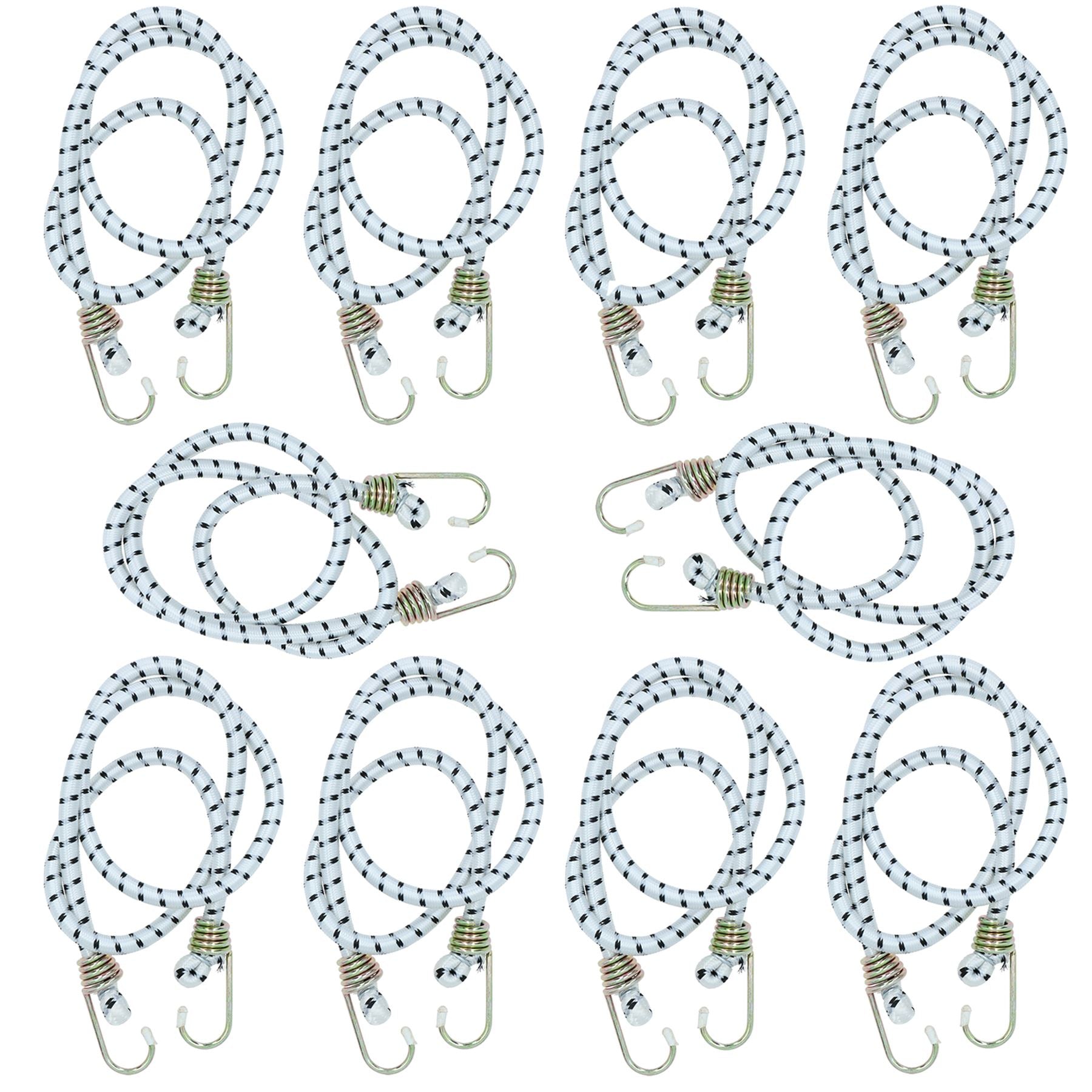 Cordons élastiques robustes de 48 po Attaches Attaches Crochets métalliques de fixation 6 pk