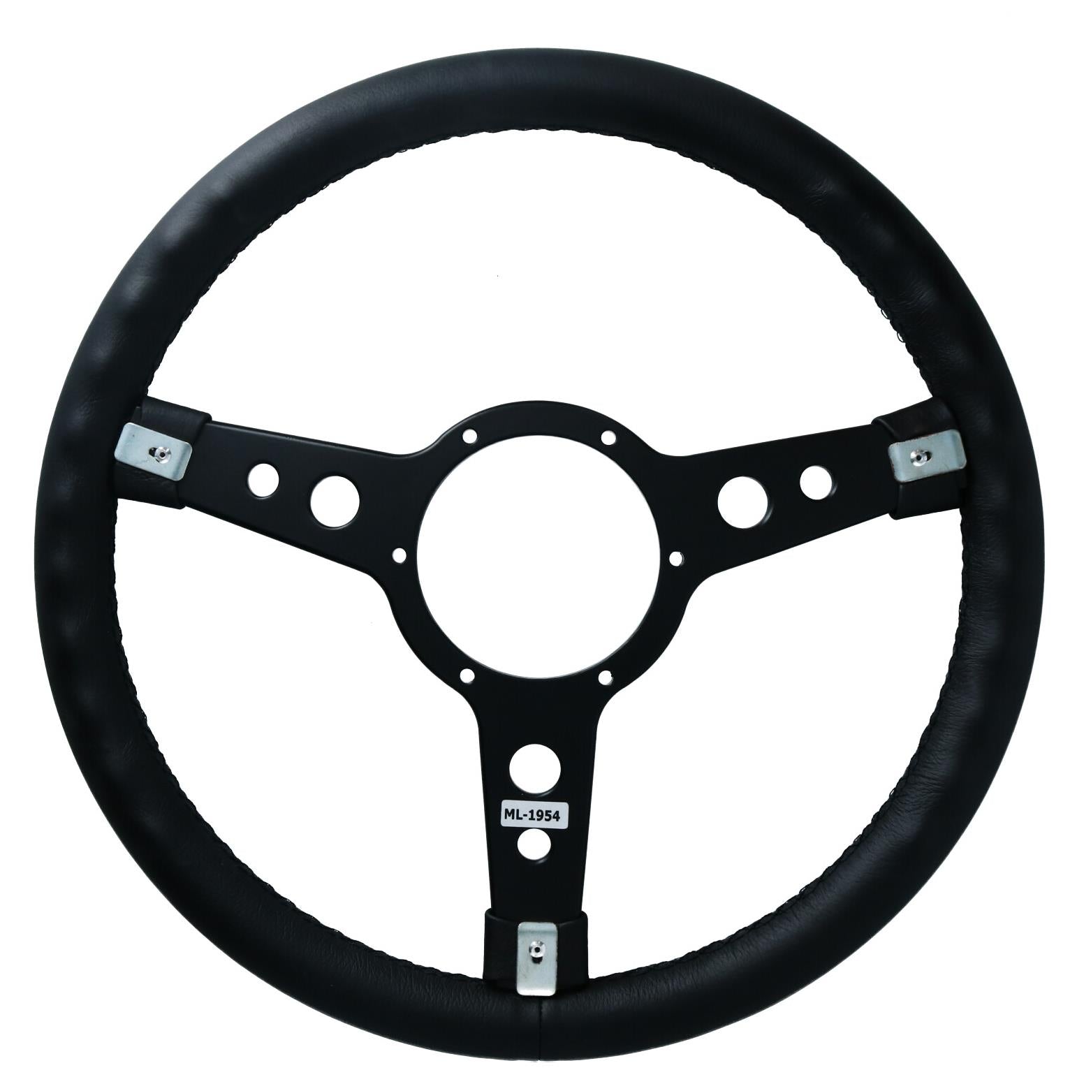 Traditionelles Oldtimer-Lederlenkrad und Lenkradnabe MG - MGB -1970>