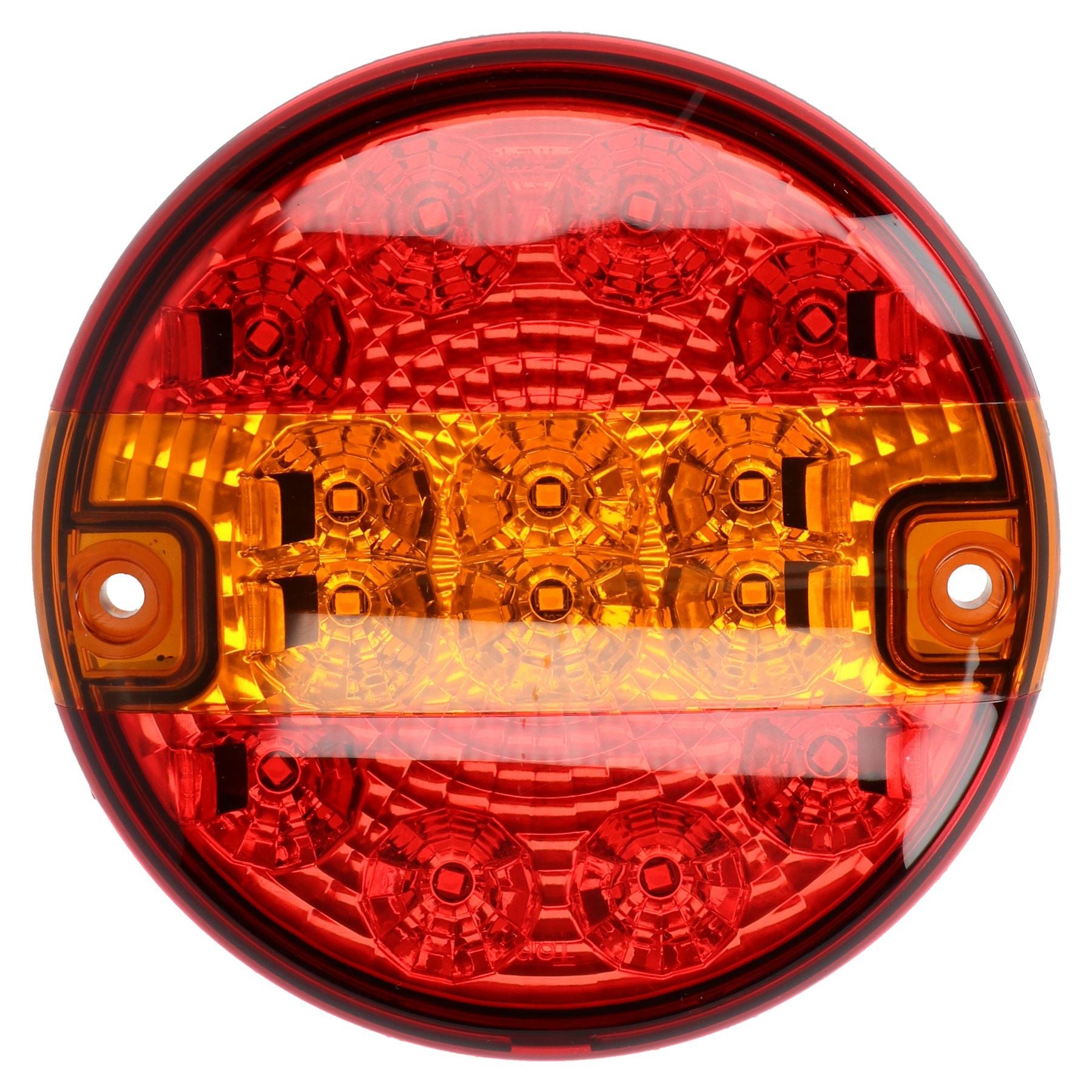 Lot de 2 feux arrière ronds à LED pour remorques, caravanes, 12 V ou 24 V