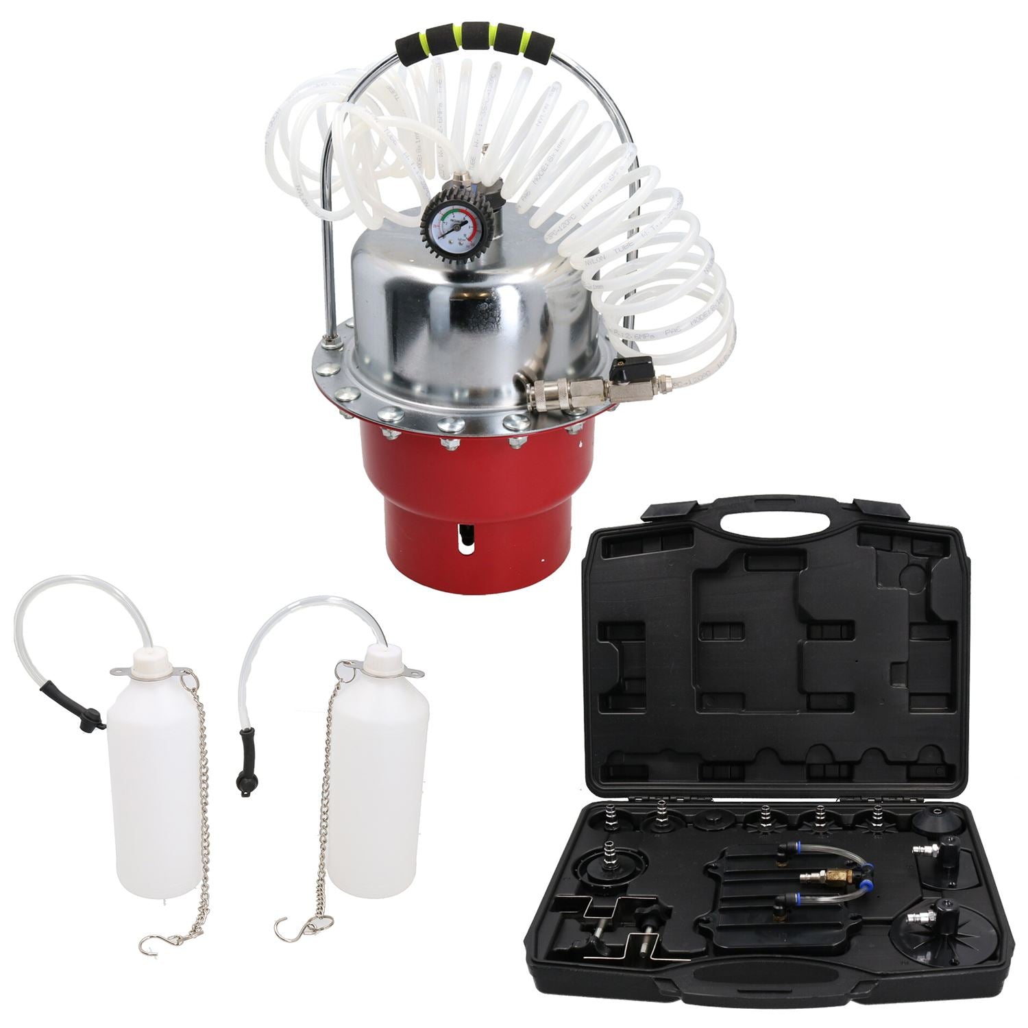 Pneumatische Luft Tragbare Druck Bremse + Kupplung Entlüfter Entlüftungs Kit + Adapter