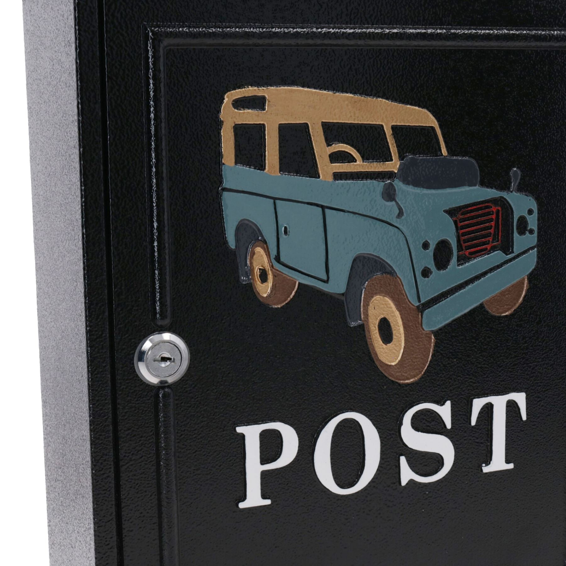 Landrover Defender Letter Post Mail Box Metal Black Wall Door House Lockable