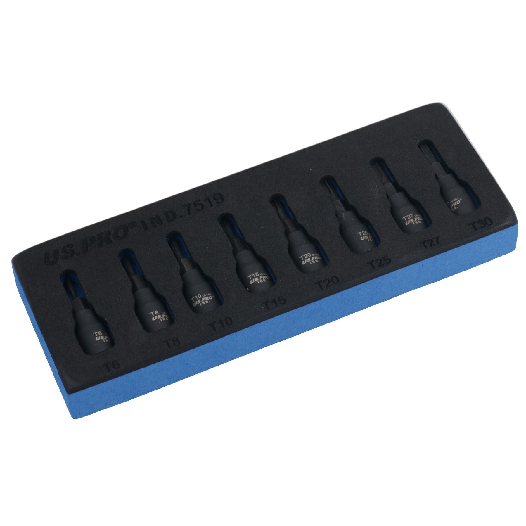 1/4-Zoll-Antrieb, Torx-Steckschlüssel, flach, mit Sternform, T6 – T30, 8-teiliger Satz
