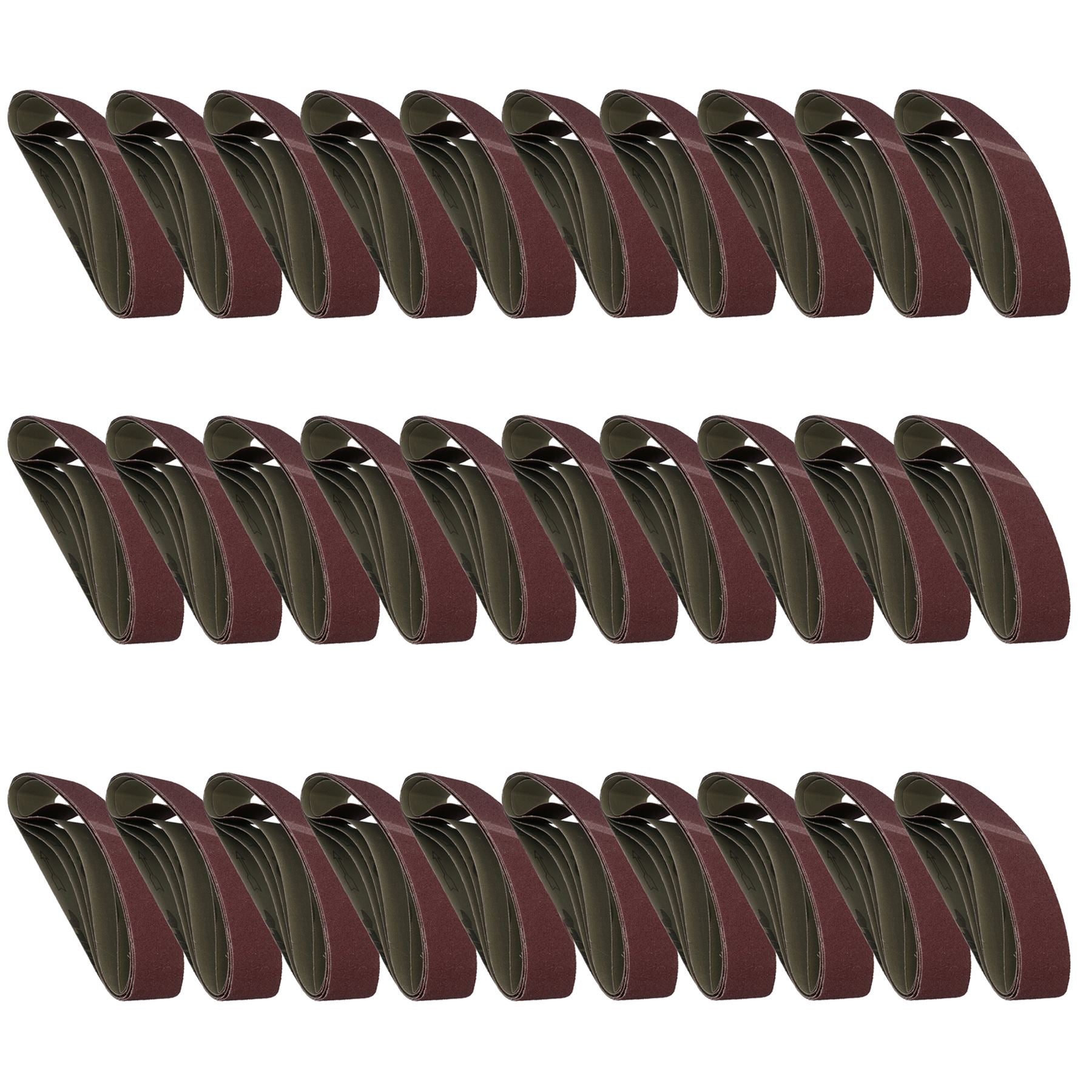Bandes abrasives durables 686 mm x 50 mm, grain moyen 80, oxyde d'aluminium pour meuleuses