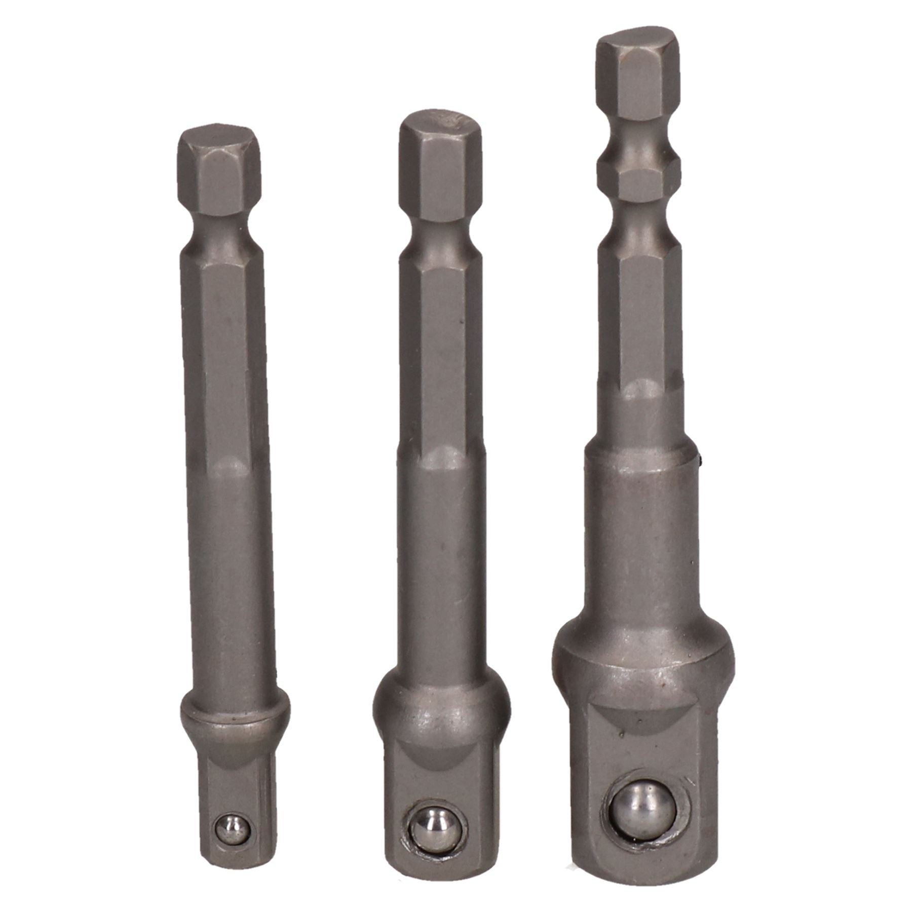 Barre d'extension d'alimentation 3 pièces Adaptateurs de tournevis à douille hexagonale Allen 1/4" 3/8" + 1/2"