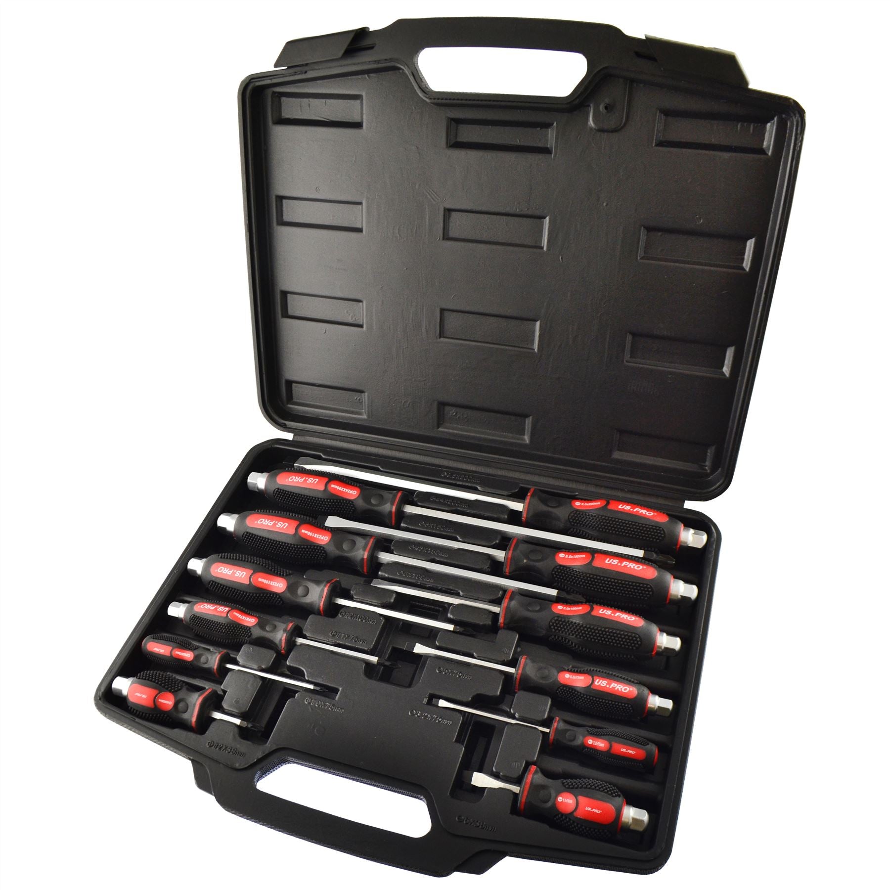 Jeu de tournevis Pozi / tête plate 12 pièces mixte USPRO TOOLS AT167