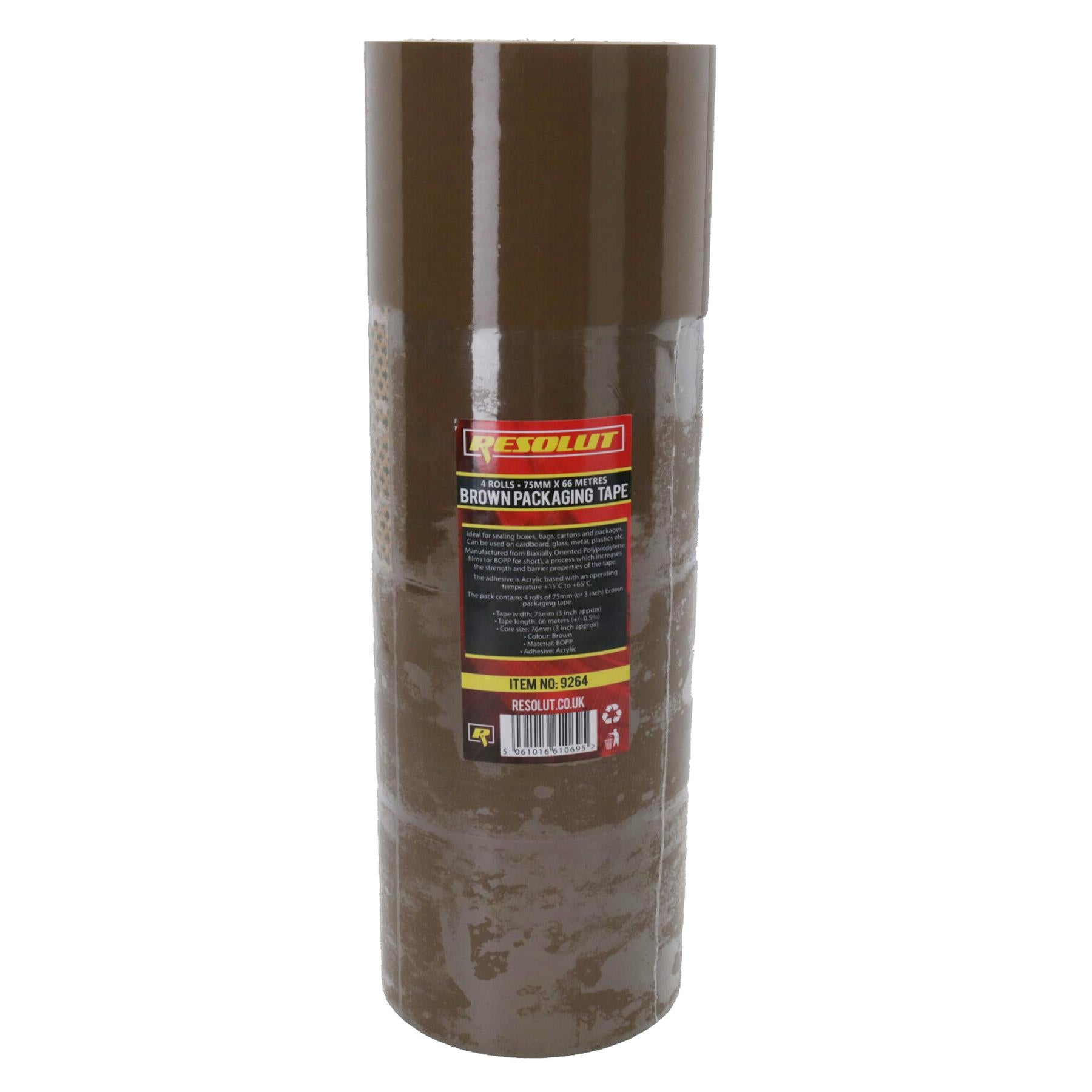 Brown Parcel Packaging Tape 75mm x 68 Metres per Roll Sealing Heavy Duty