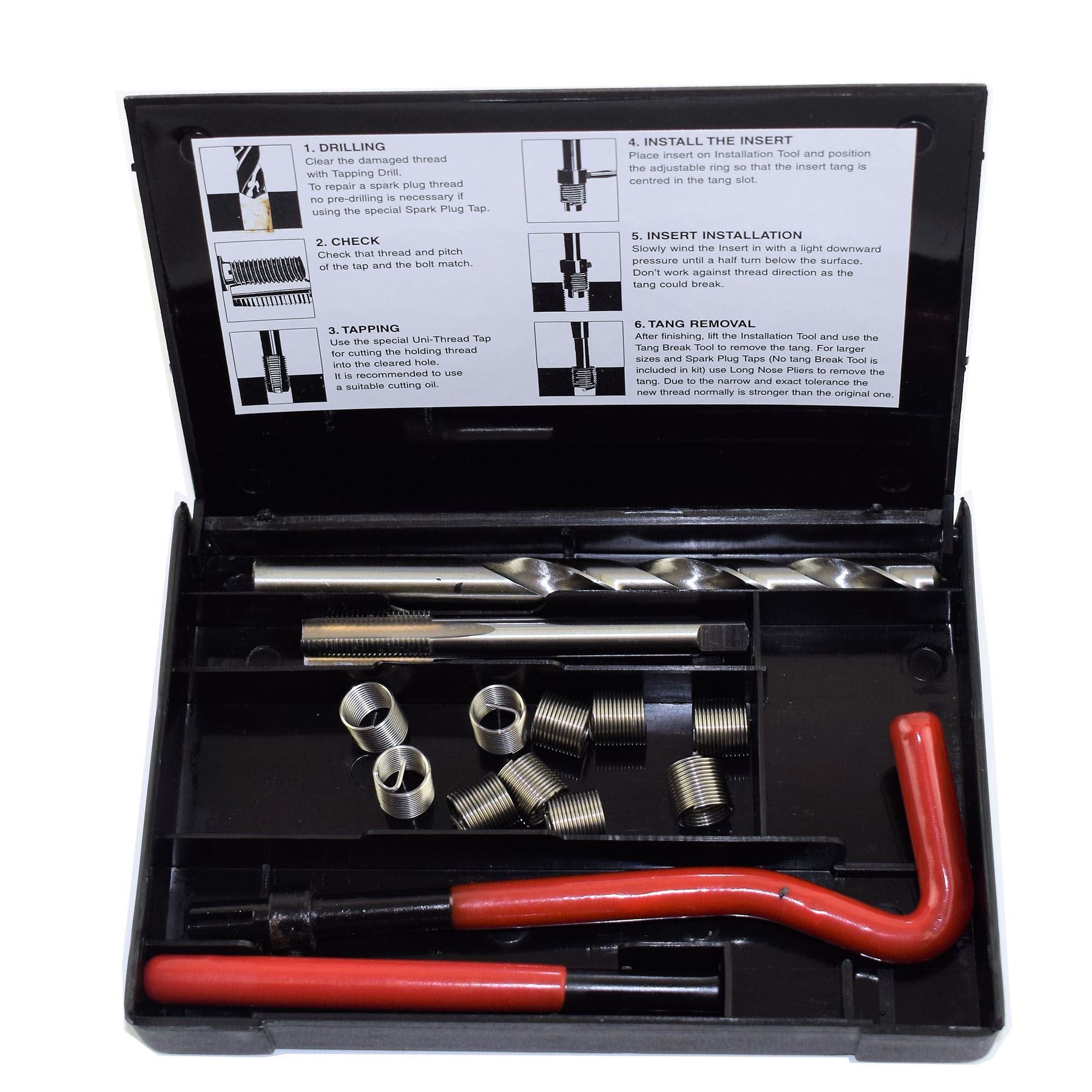 3/8" x 26 BSC Gewindebohrer-Reparatur-Schneidsatz Helicoil Beschädigte Gewinde 14-teiliges Set