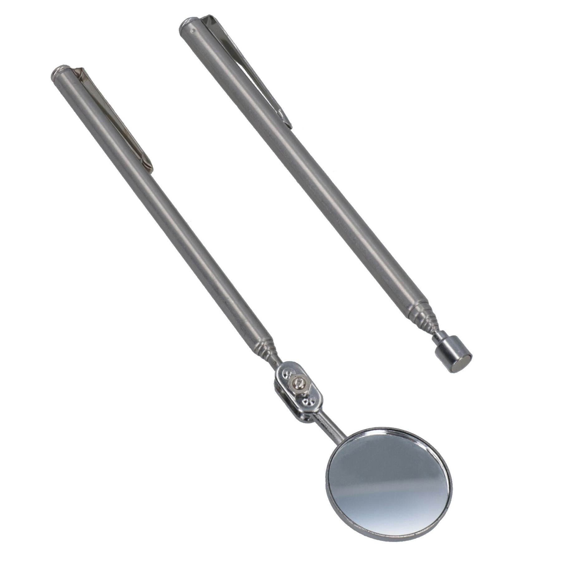 Outil de ramassage extensible magnétique Miroir d'inspection Plateau de pièces en acier inoxydable 3 pièces