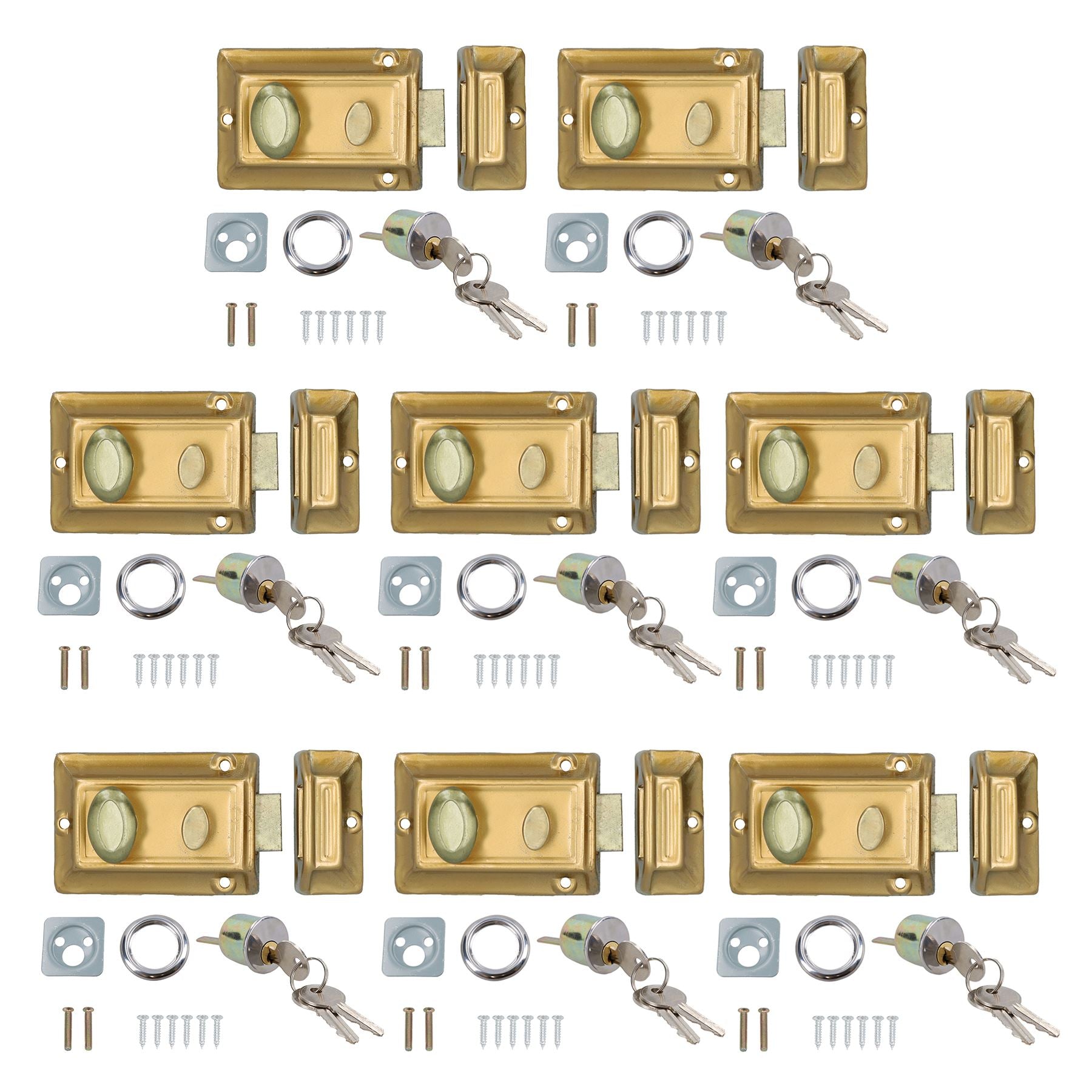 Serrure de porte d'entrée avec finition en laiton, loquet de sécurité à cylindre de type Yale