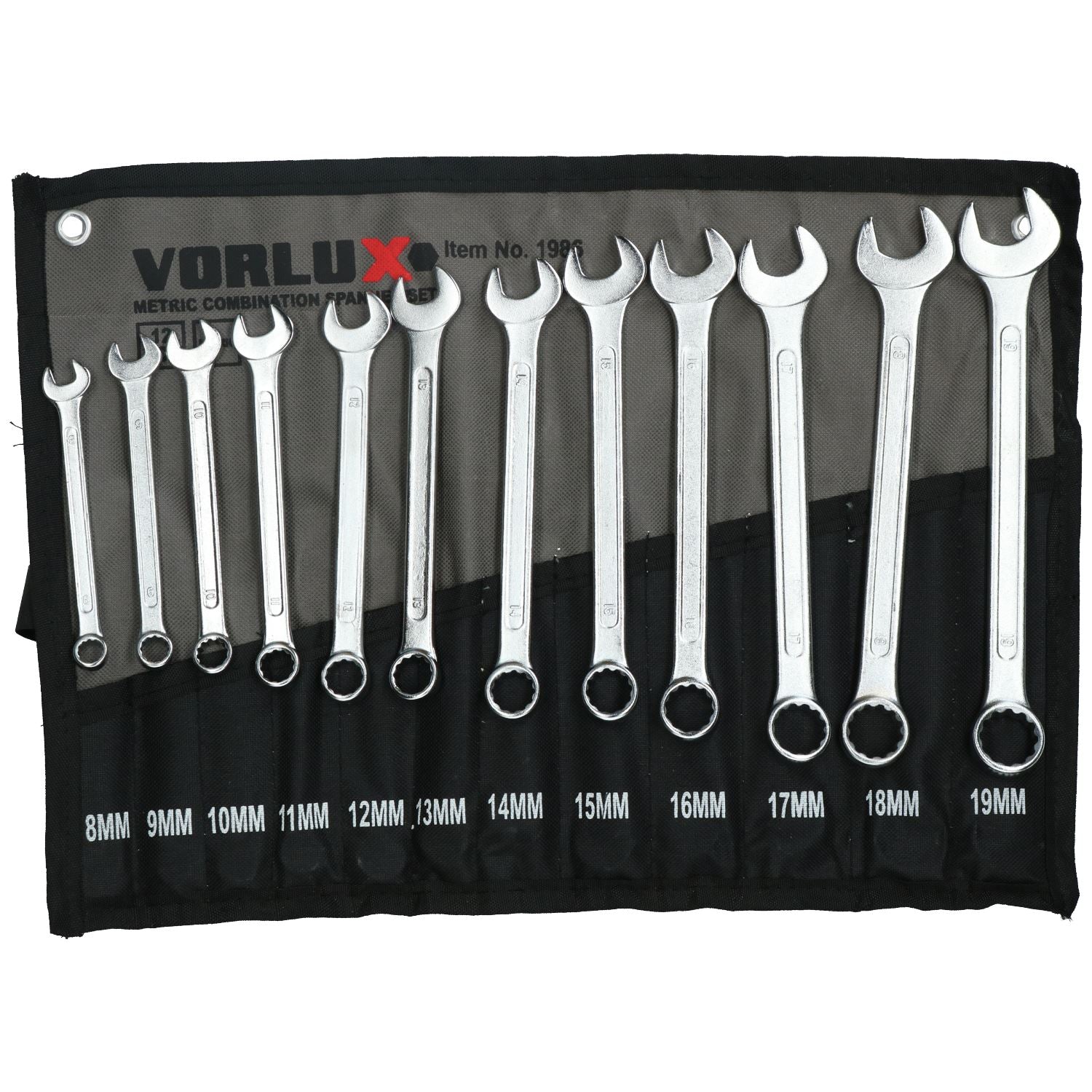 Metric Combination Spanner Set Wrench Ring Open Ended 8mm - 19mm 12pc