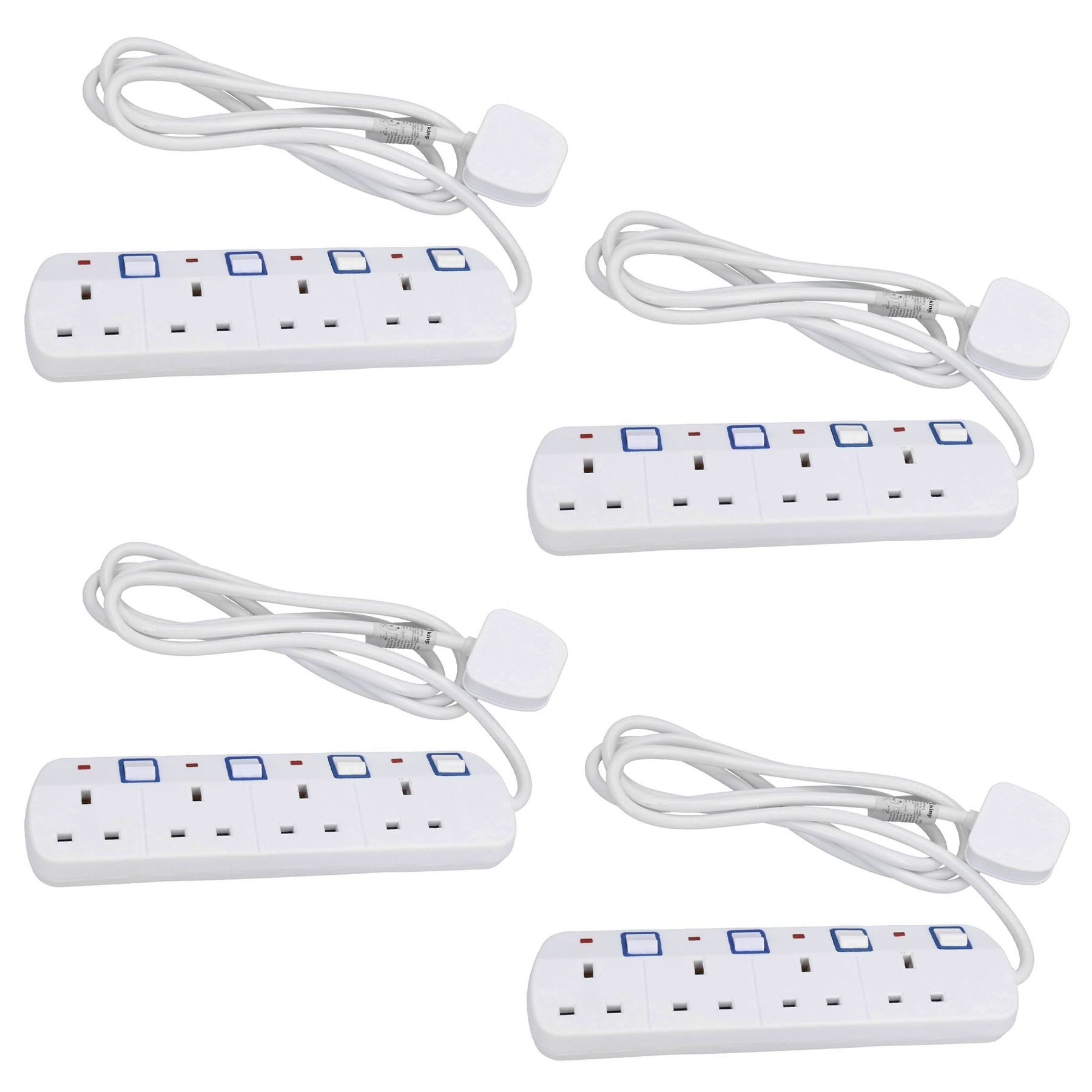 Adaptateur de rallonge de prise à 4 voies pour prise britannique Prises commutées individuellement