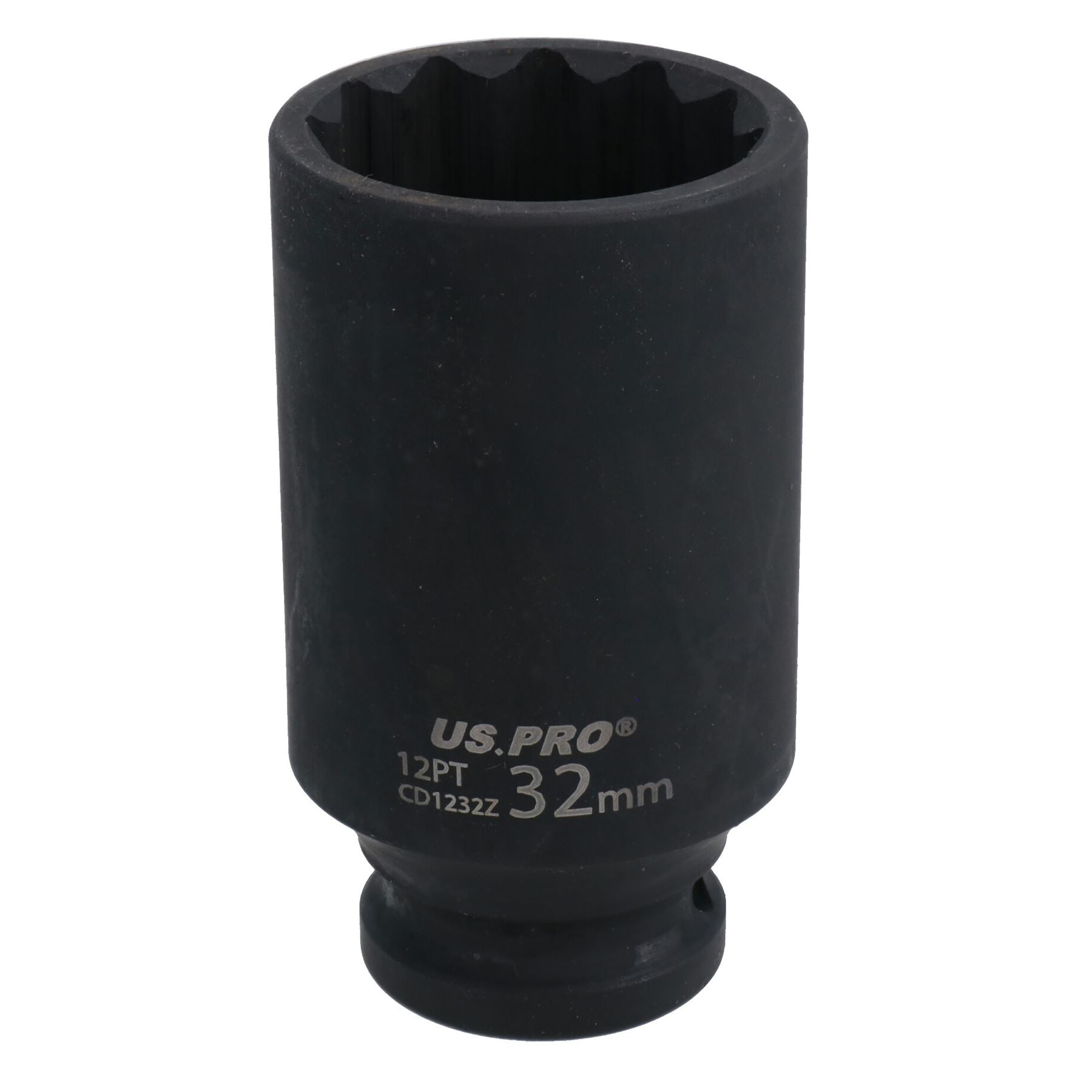 Douille à écrou de moyeu à paroi mince à impact profond de 32 mm, entraînement 1/2 po, 12 pans