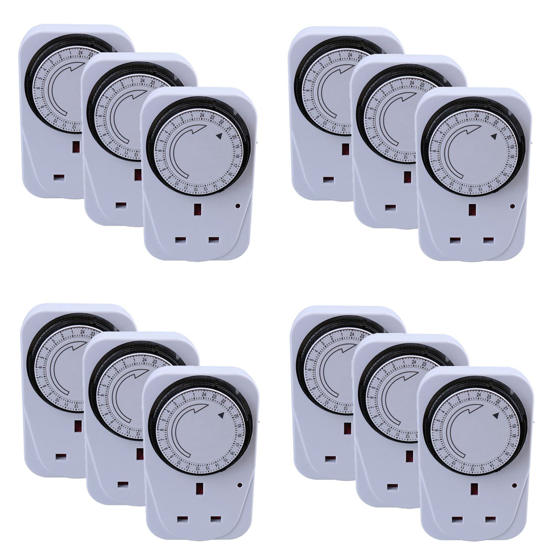 Minuterie secteur 24 heures sur 24, 3 broches, prise de courant, horloge, économie d'énergie pour lampes et lumières