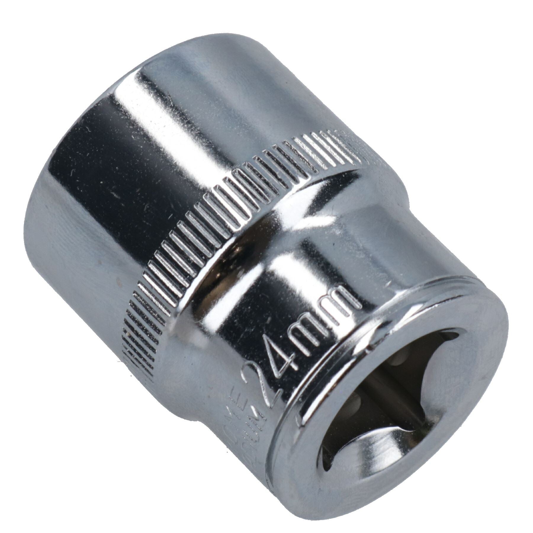 1/2in Drive Shallow Metric MM Socket 12 Sided Bi-Hex with Knurled Ring