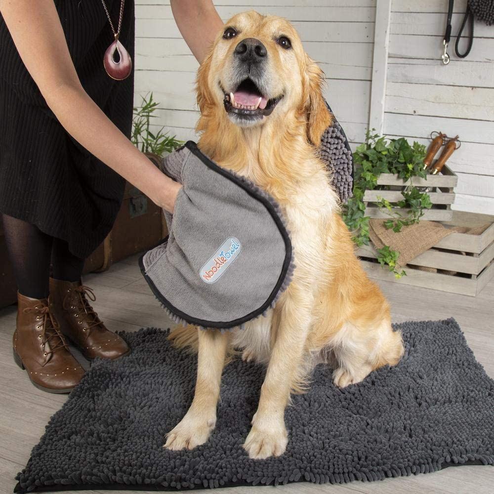 1 Super saugfähiges graues Mikrofaser-Nudelhandtuch für Hunde und Katzen, schnelltrocknend