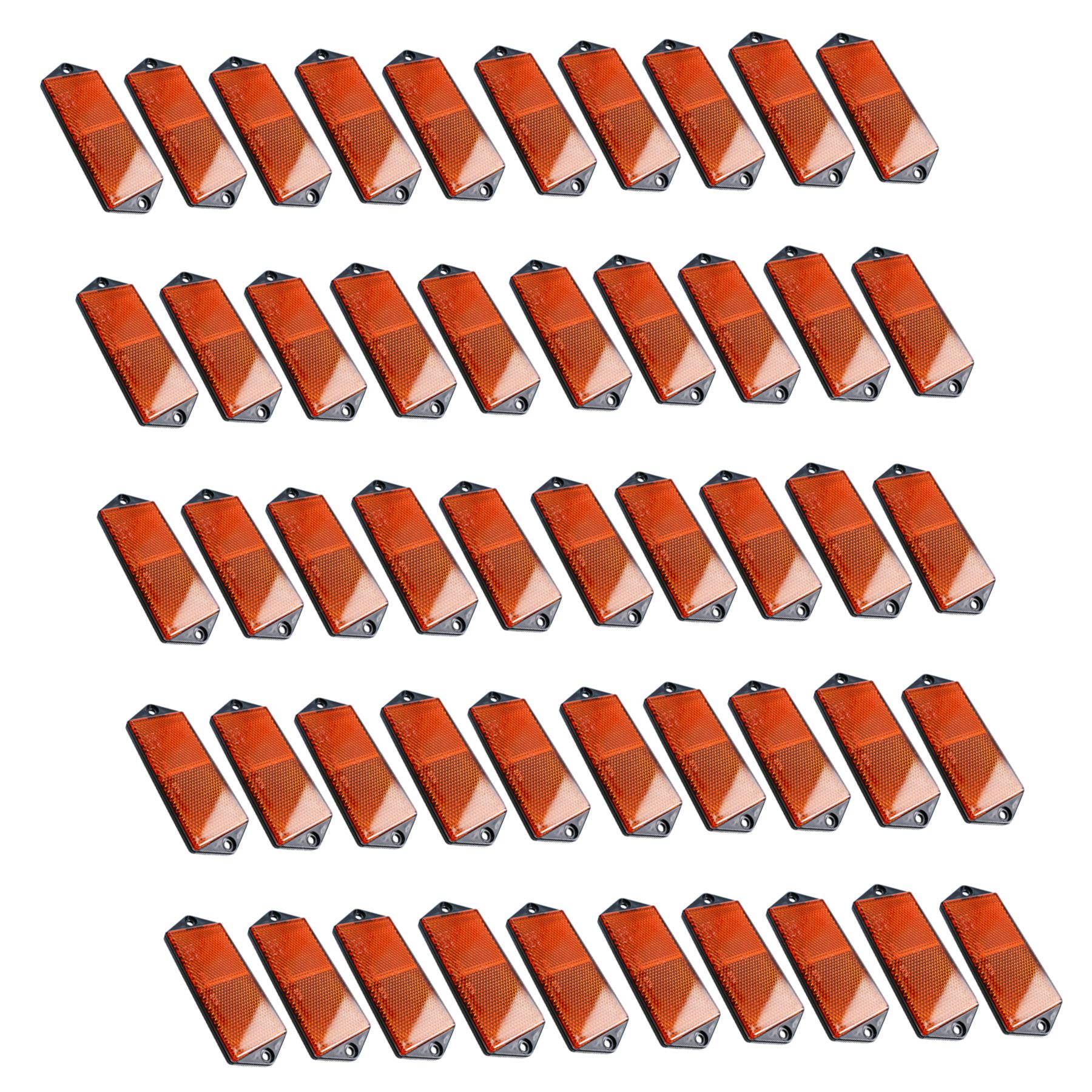 Orange Amber Large Rectangular Reflectors Driveway Gate Fence Post Trailers