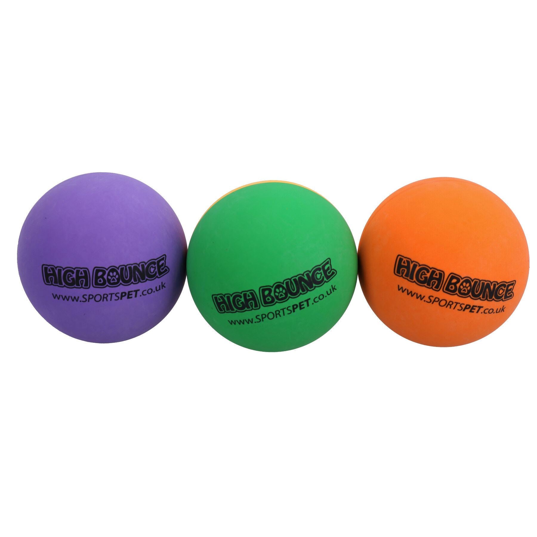Lot de 3 balles en caoutchouc non toxiques de qualité supérieure à rebond élevé pour chien et animal de compagnie