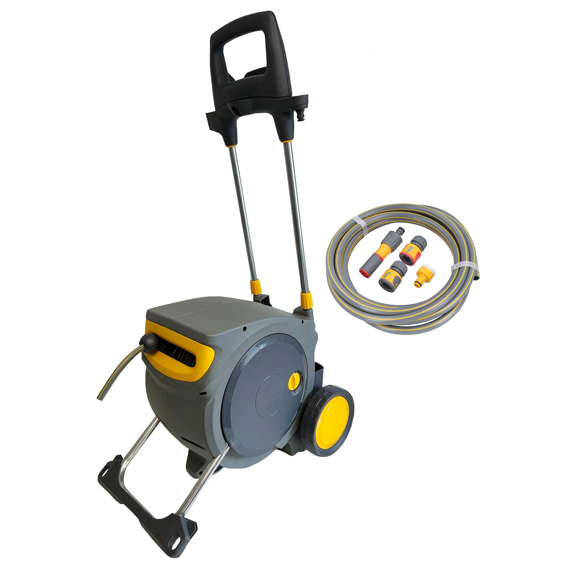 Tragbarer mobiler automatischer Schlauchaufroller, einziehbarer Gartenbewässerungsschlauch, 35 m