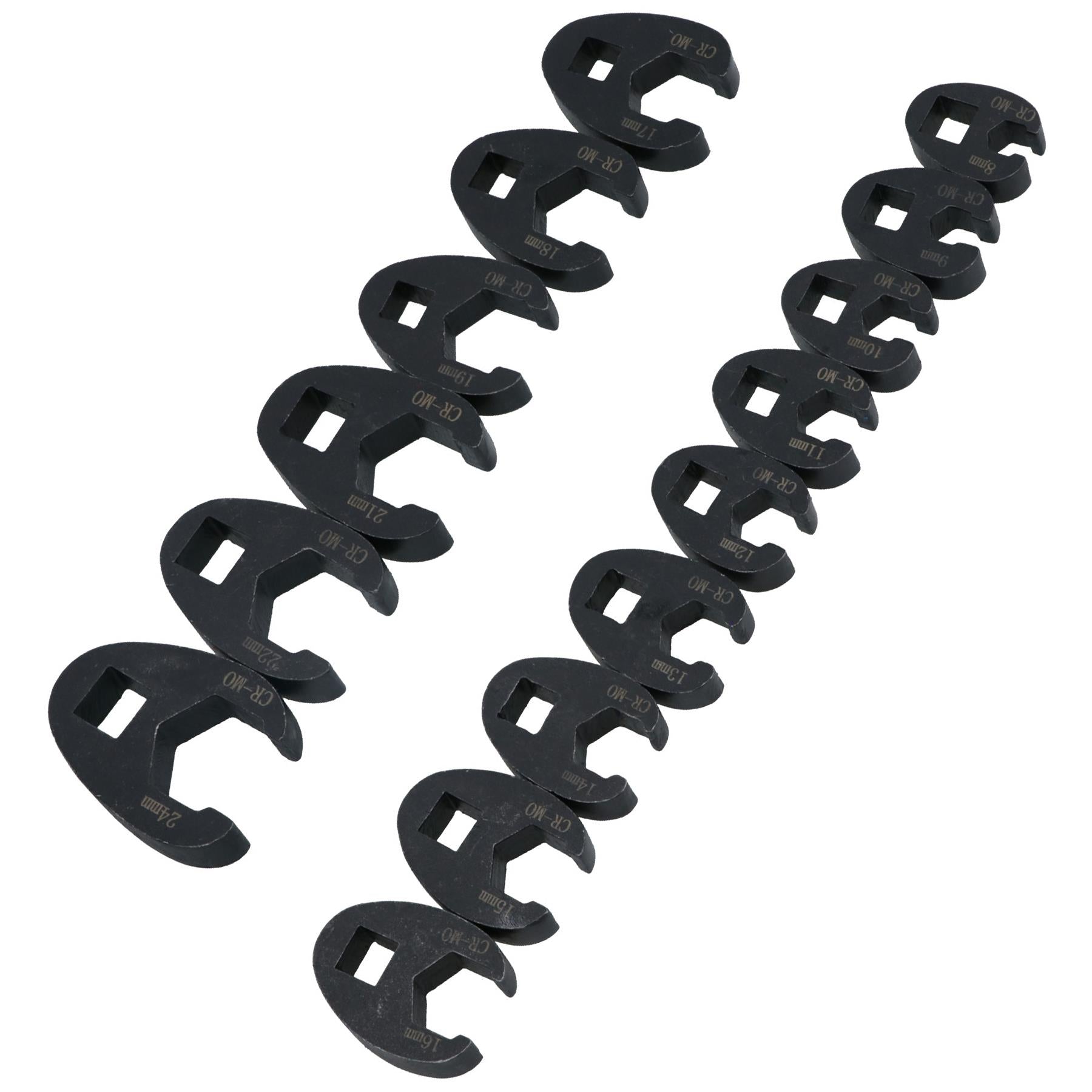 Metric Impact Impacted Crowfeet Crowfoot Spanner Wrench Set 8 – 24mm 15pc