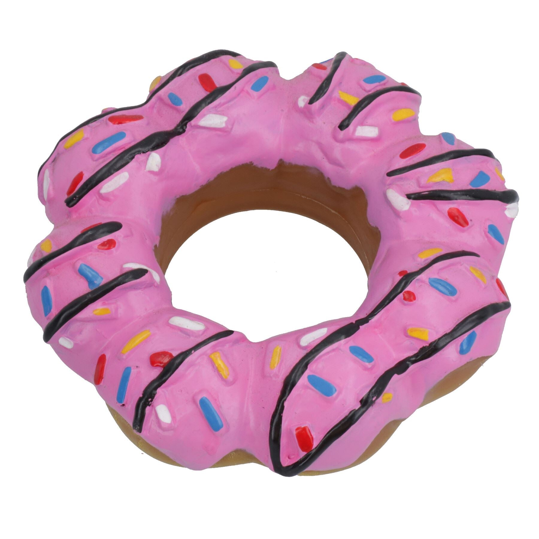 Haustier Hund Vinyl Rosa Donut Lebensmittel Hundespielzeug Spielen Spielzeug Mit Squeeze 4x4x14cm