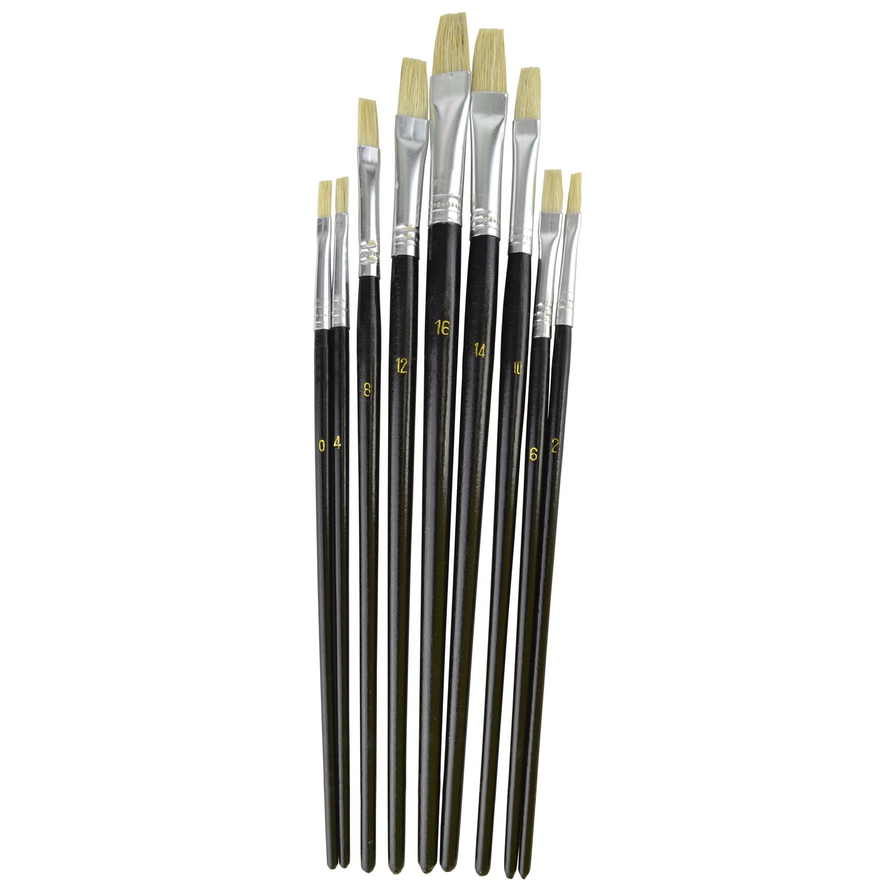9 tlg. Flache Künstlerpinsel / Modellbau / Bilder / Auswaschbar TE730