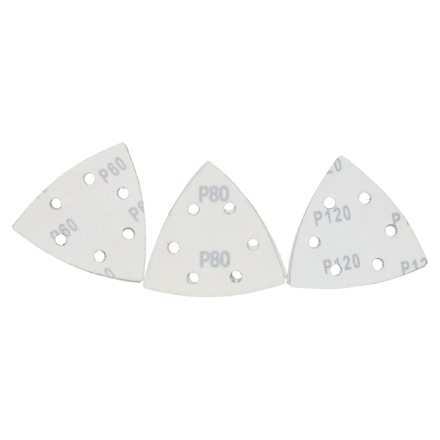 Disques abrasifs Delta à crochets et boucles, 93 mm, triangulaires, grains mixtes, lot de 120