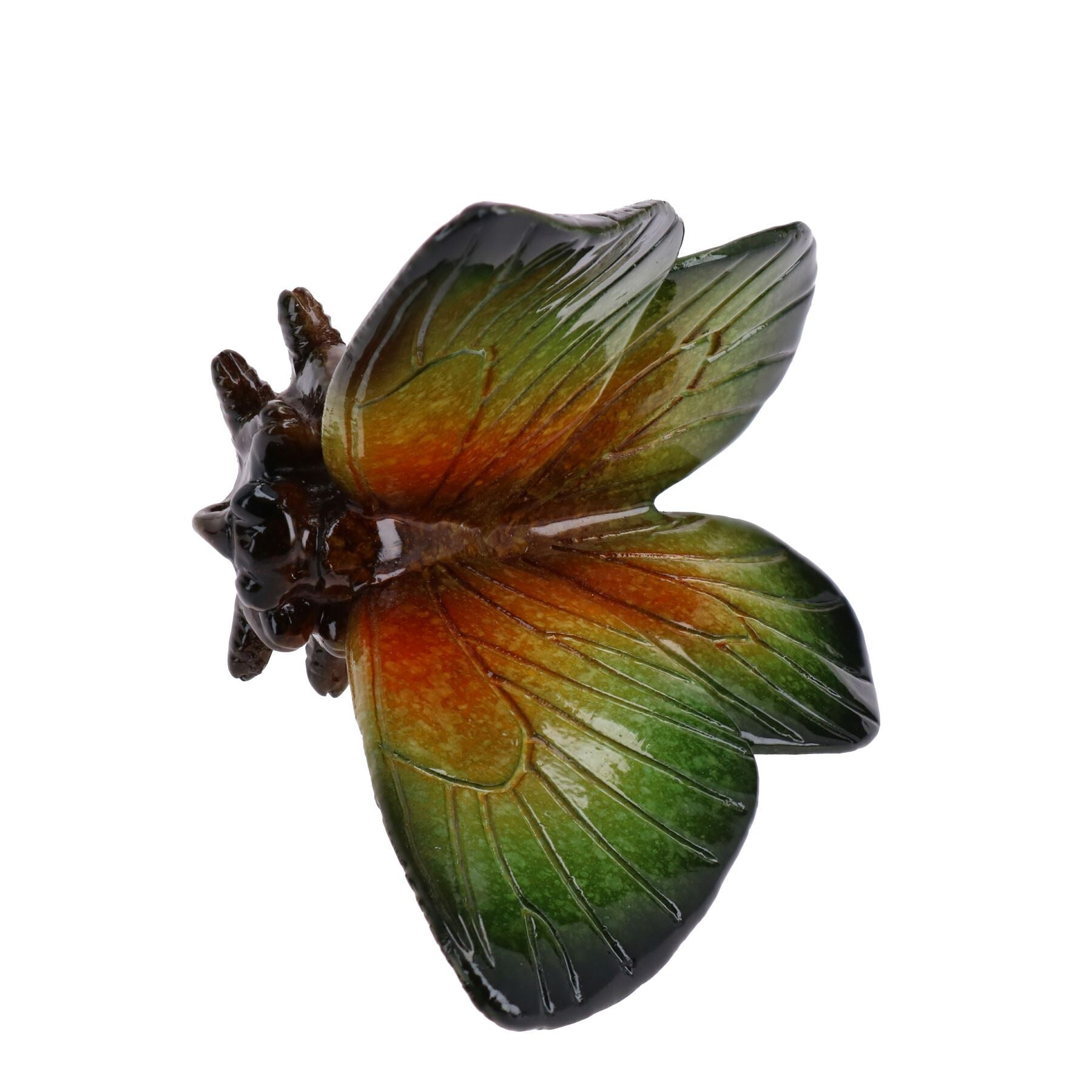 Grüne Wandhalterung Paar Schmetterlinge Harz Schuppen Skulptur Statue Garten Schmetterling