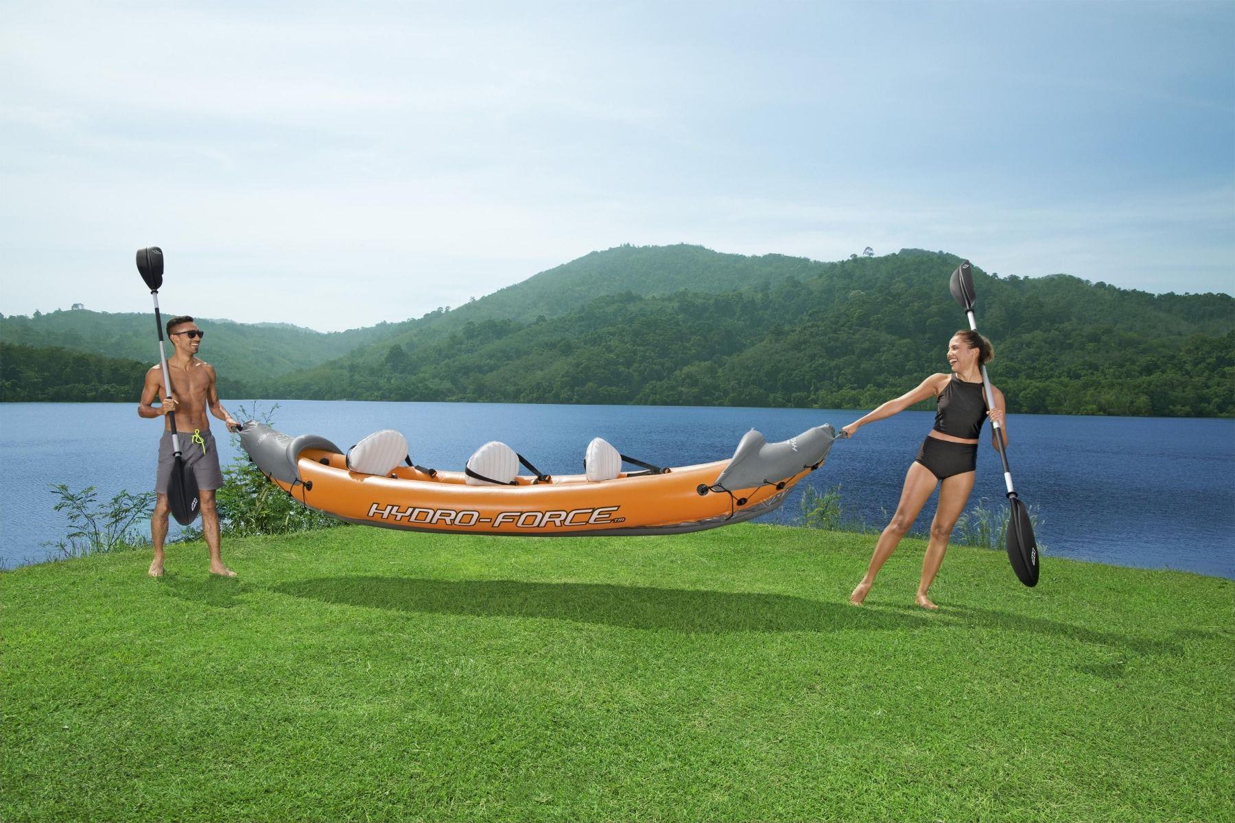 Kayak gonflable LITE RAPID X3 pour 3 personnes avec vue sous-marine et canoë Aquascope