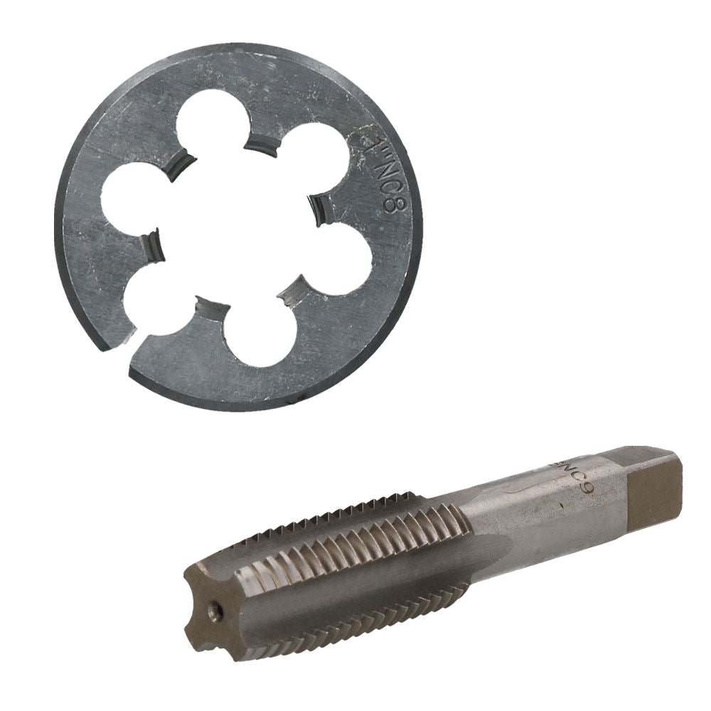 Taraud et filière UNC 3/4" - 1" en acier au tungstène et filière fendue de 50 mm