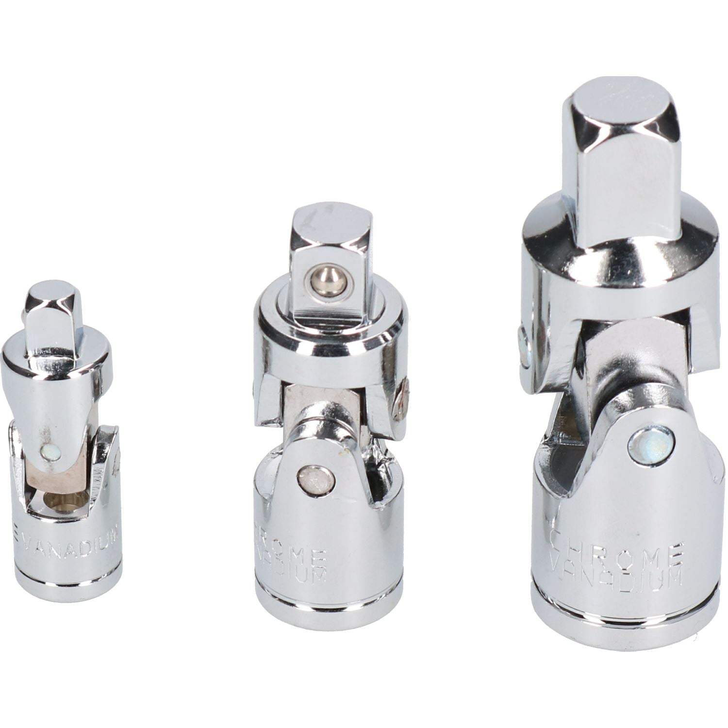 Jeu de douilles à angle oscillant UJ à joint universel 3 pièces 1/4" 3/8" et 1/2"