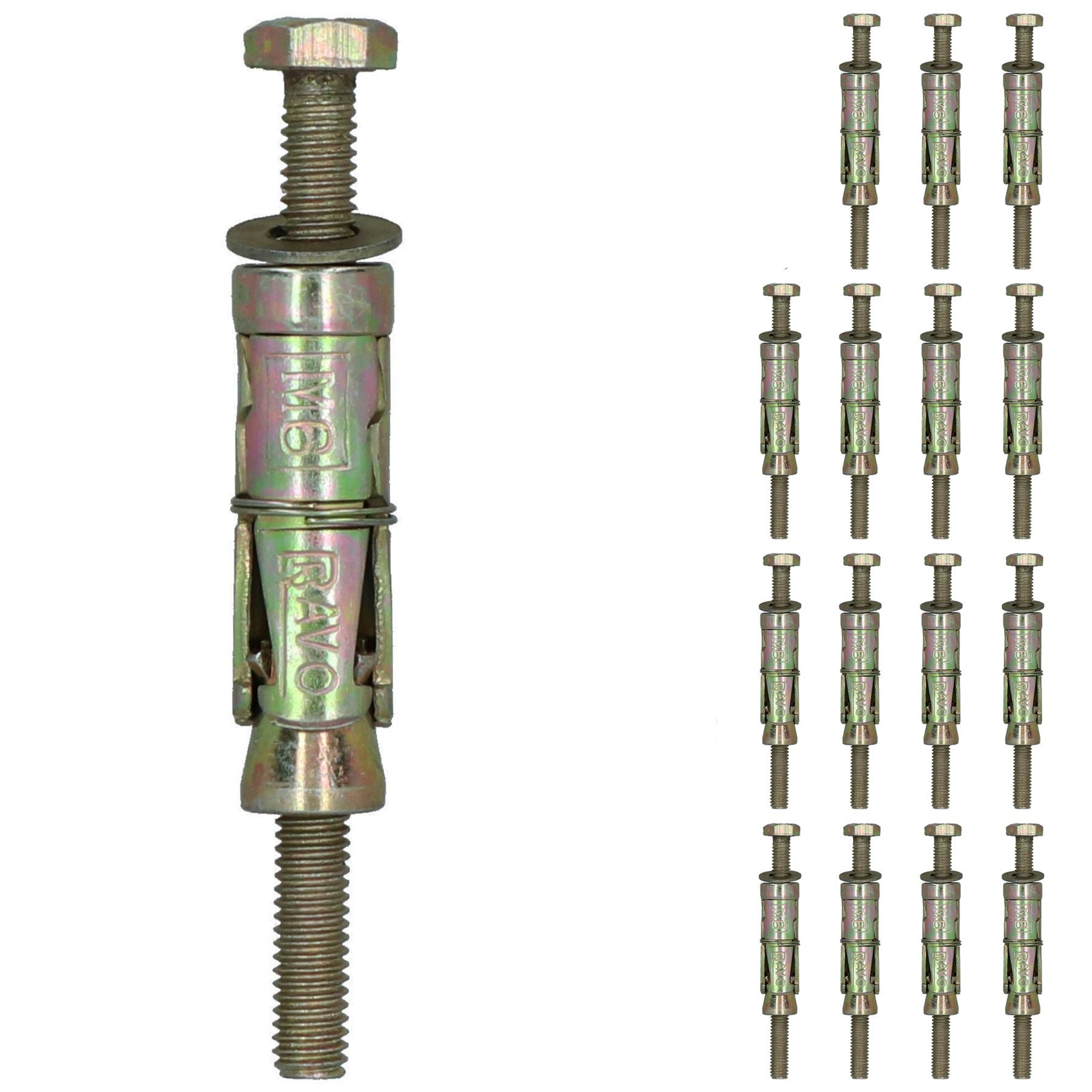 M6 6mm x 75mm Expansion Rawl Bolt for Masonry Sleeve Anchors Fastener