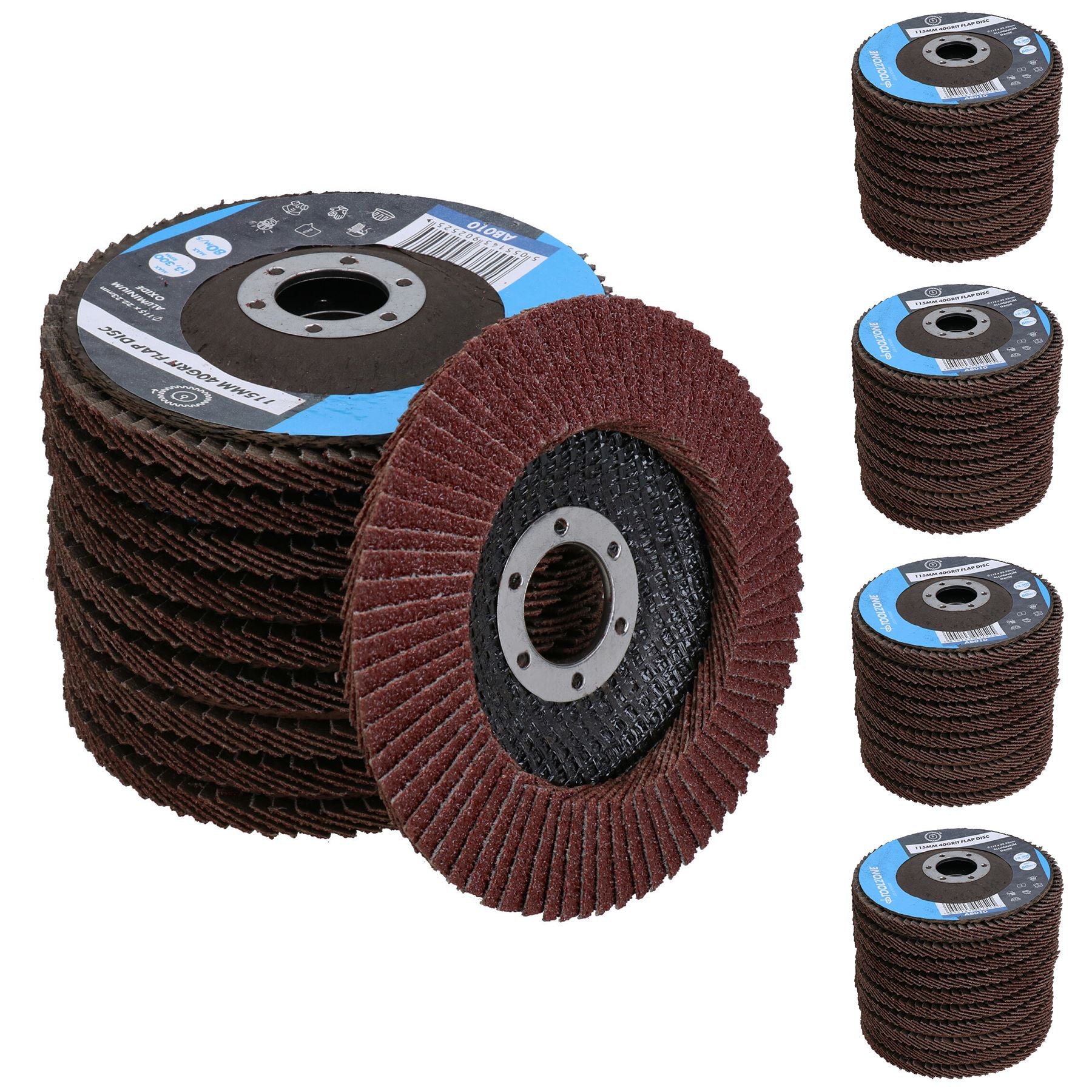 Grobe Lamellenschleifscheiben mit 40er-Körnung für 4,5" (115 mm) Winkelschleifer