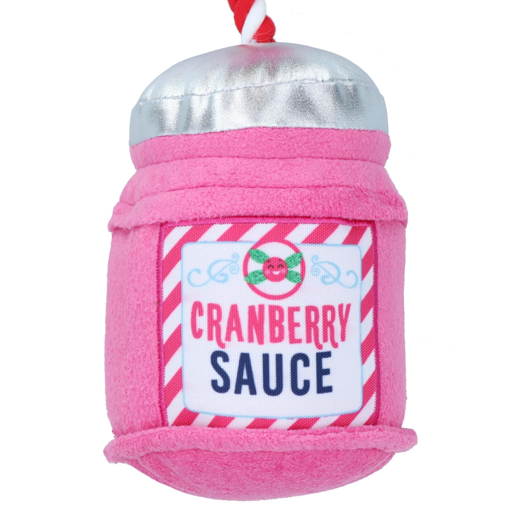 Jouet en peluche pour chien en corde avec sauce aux canneberges de Noël, corde couinante, cadeau de Noël