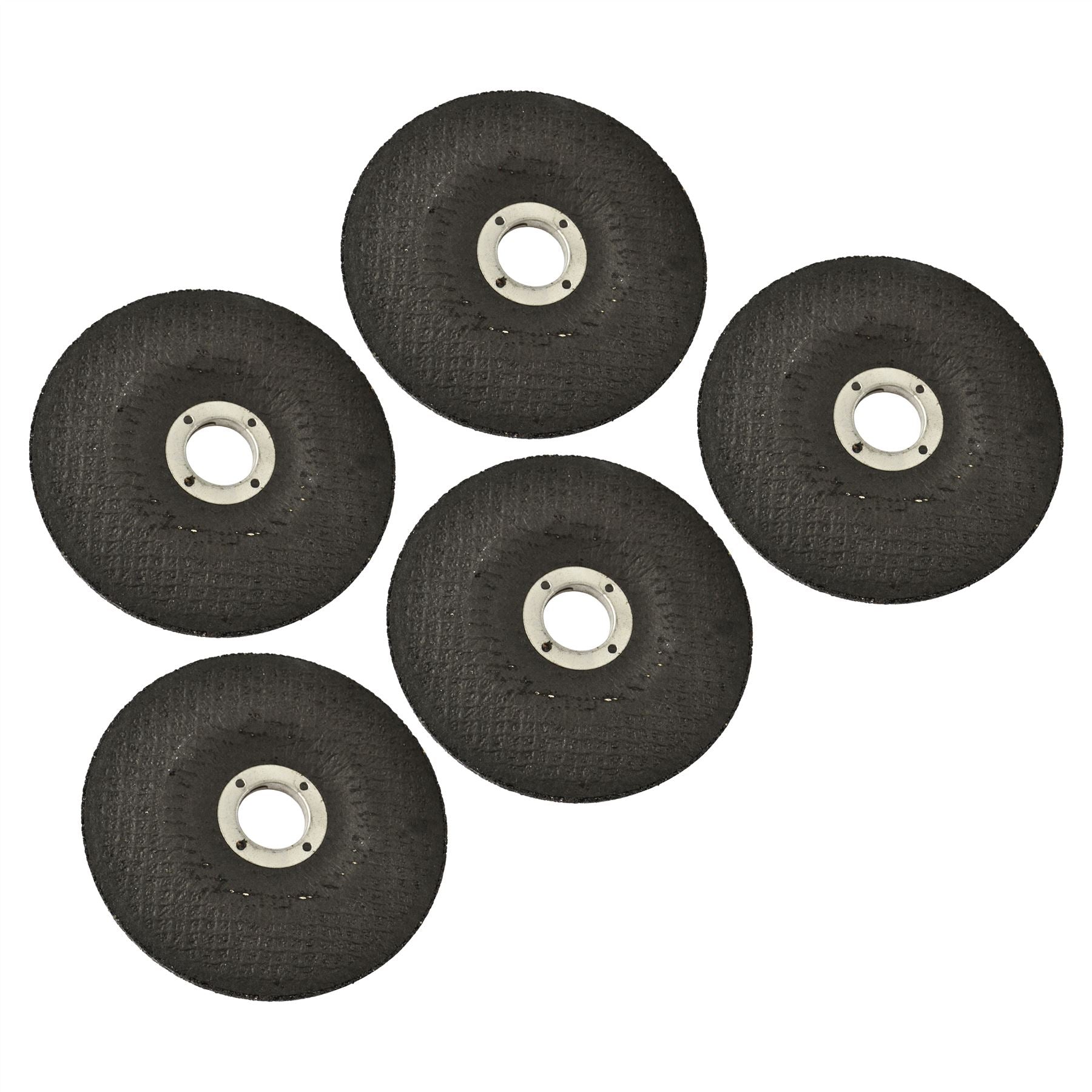 5-teiliges Winkelschleifer-Scheibenset für Metall, 115 mm (4-1/2 Zoll), gekröpfte Mitte, TE786