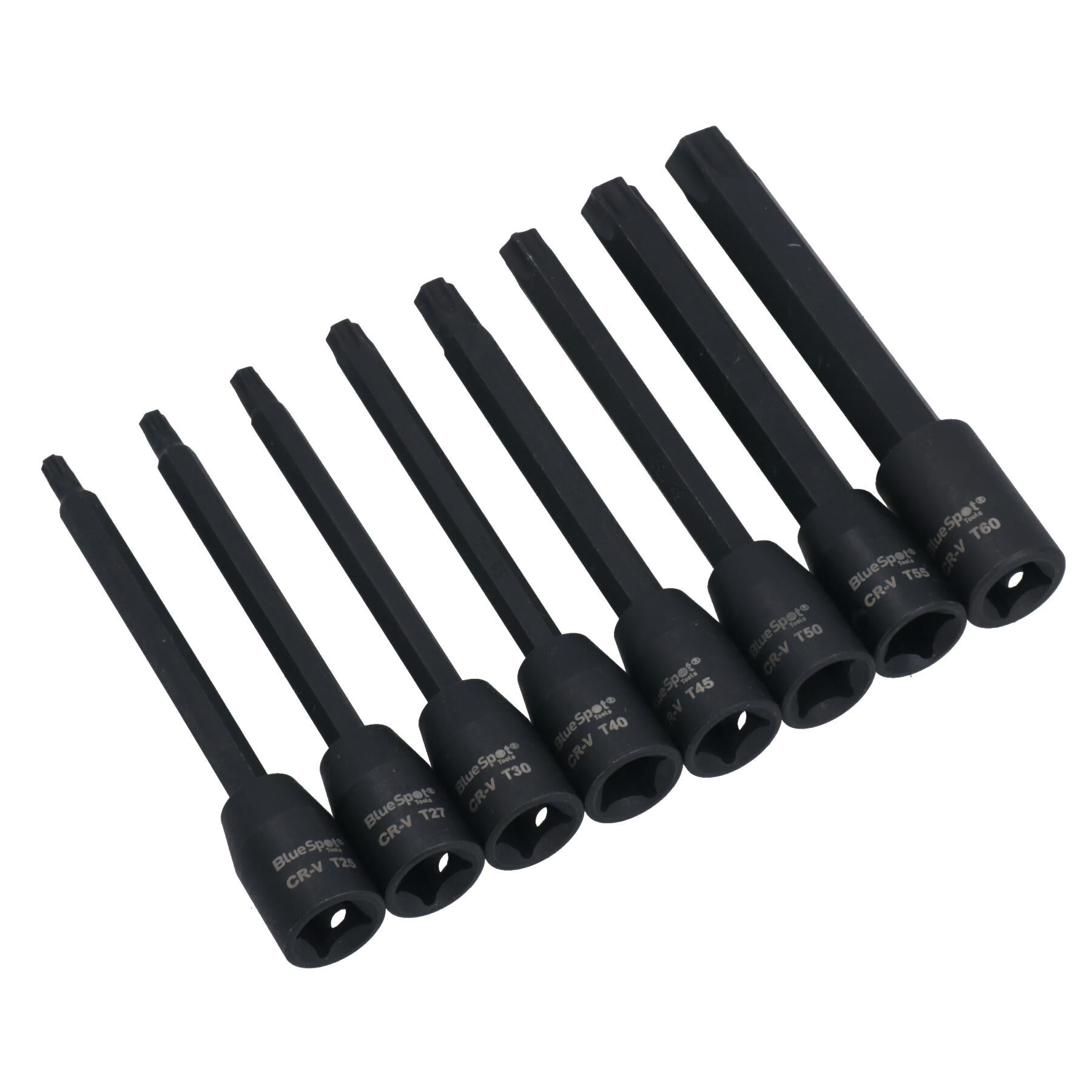 Extra lange Torx-Steckschlüsseleinsätze mit Stern-Schlagschrauber, T25 – T60, 110 mm, 8-teiliger Satz