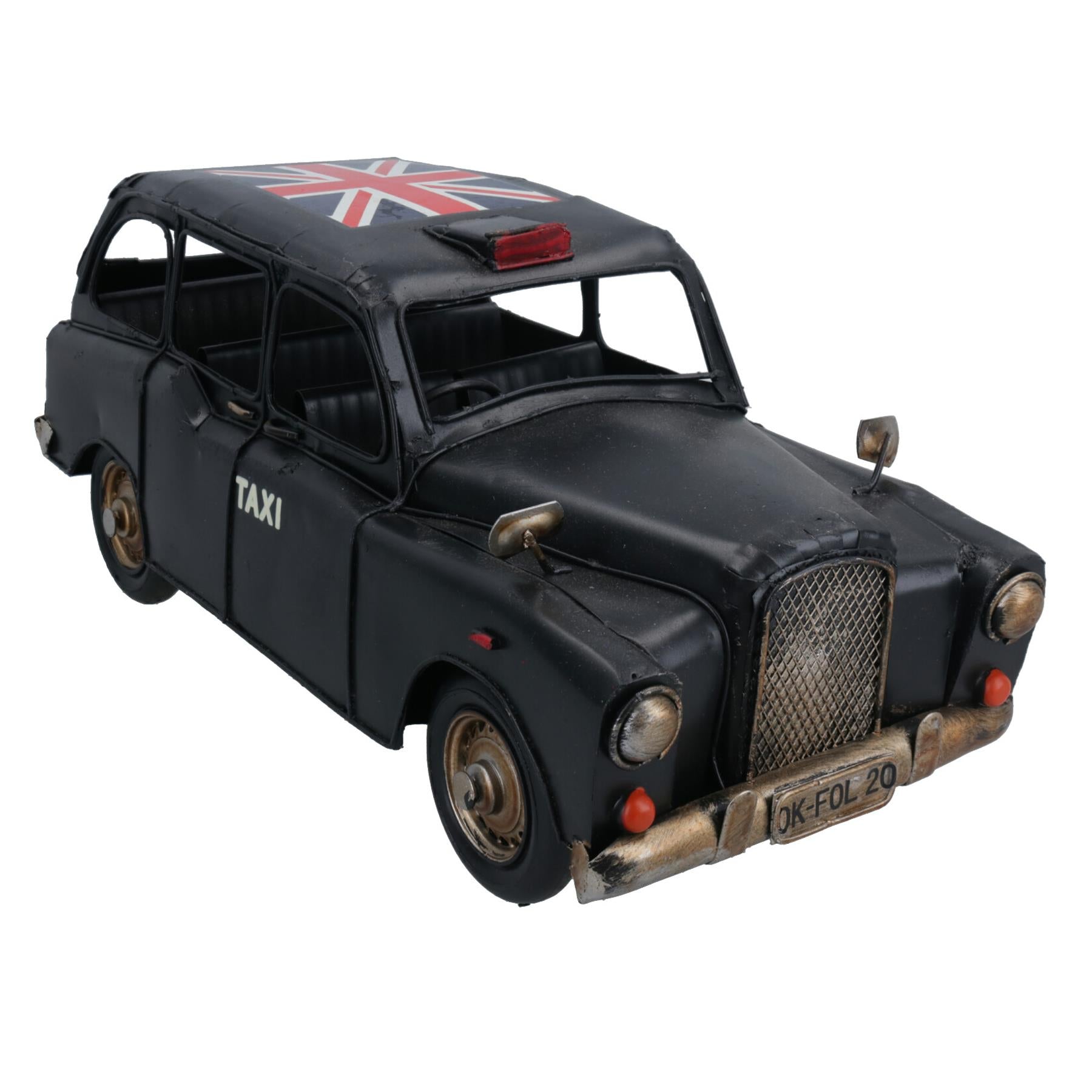 Hochwertiges historisches Metall-Oldtimer-Taxi, Metallmodell, Replik, Ornament, Geschenk
