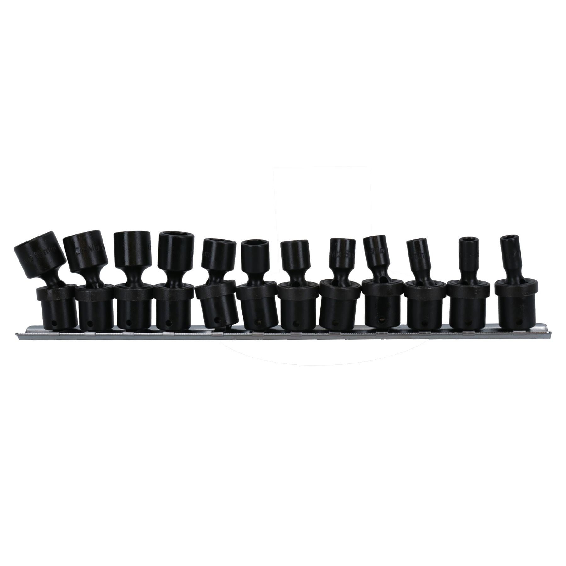 Schwenkbare, taumelnde, metrische Schlagnüsse mit flachem Schaft, 1/4-Zoll-Antrieb, 5 – 15 mm, 12-teilig, 6-seitig