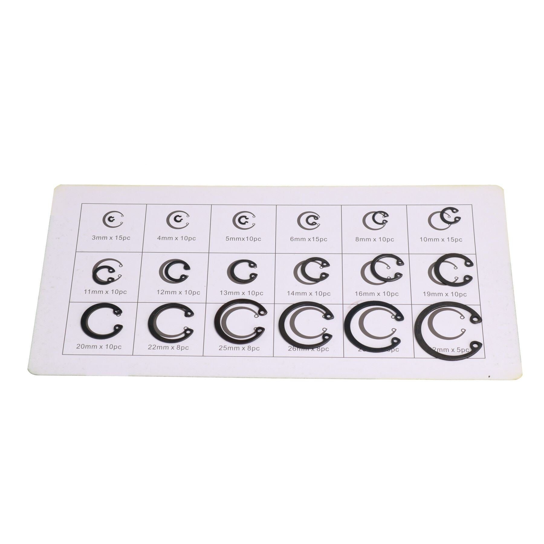 Jeu de circlips internes Clips de retenue Anneau élastique Fixation Fixations 180 pièces AST3