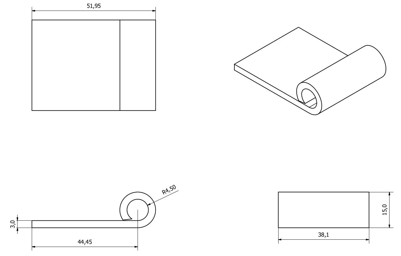 2er-Pack rechtshändige ausziehbare Scharniere aus Stahl, 50 x 80 mm, robustes Türscharnier