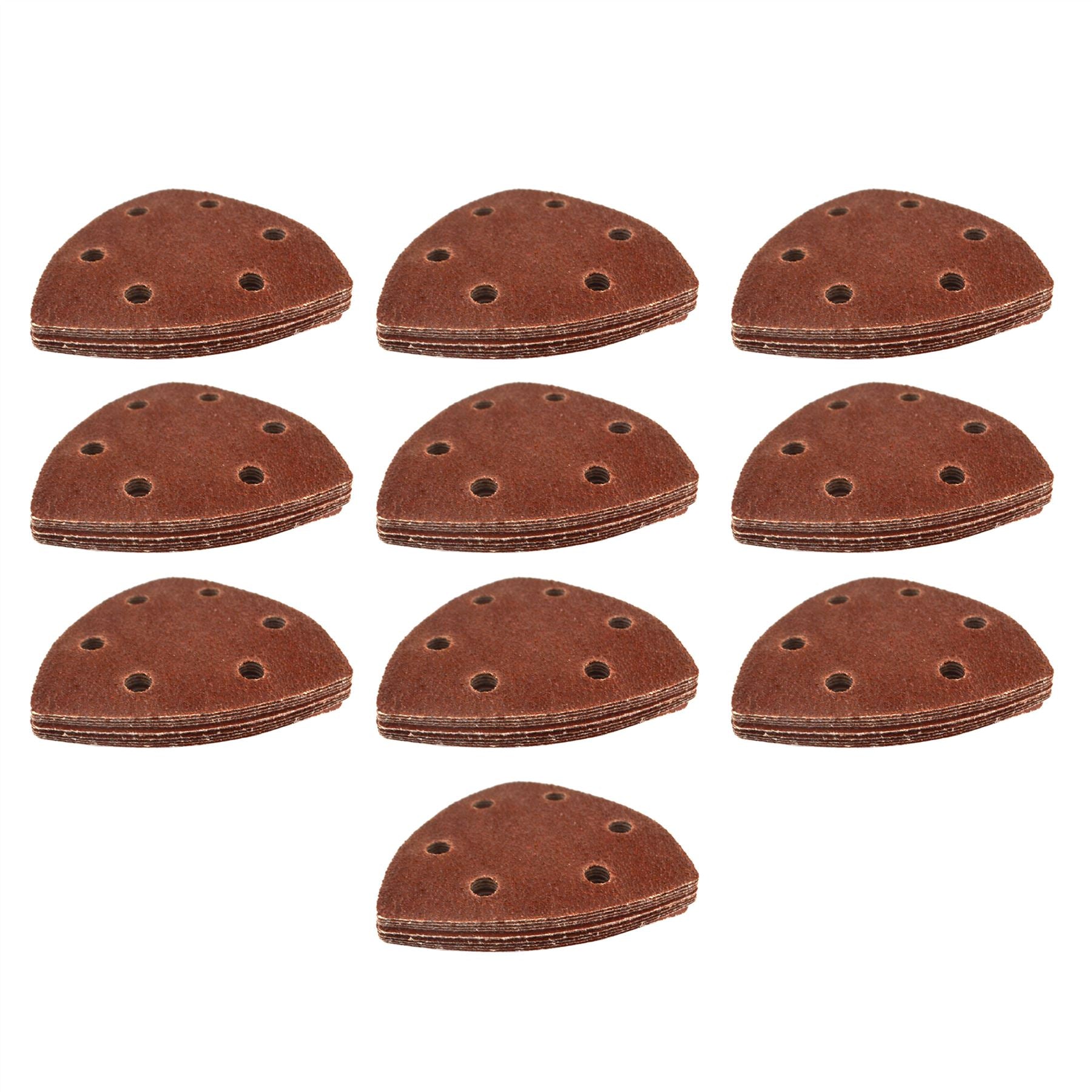 Klett-Schleifscheiben, 90 mm, Schleifdreieck, 100 Stück, gemischte Körnung