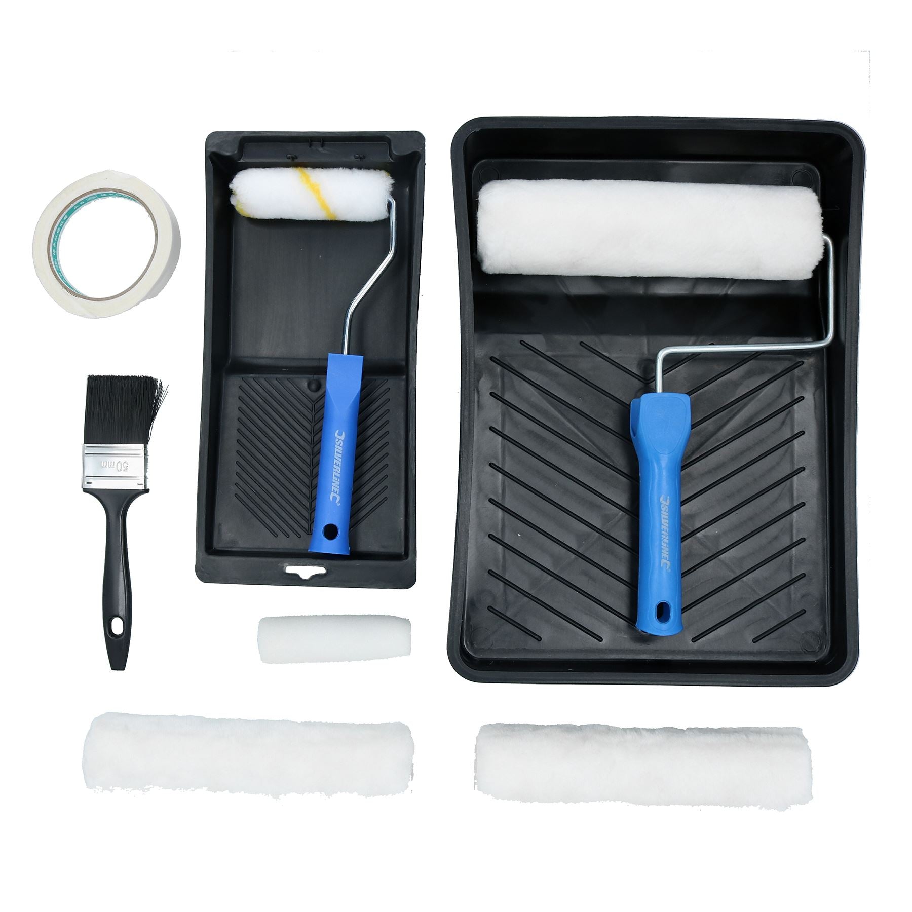 Kit de 11 rouleaux pour décoration de 100 mm et 230 mm + pinceaux à peindre